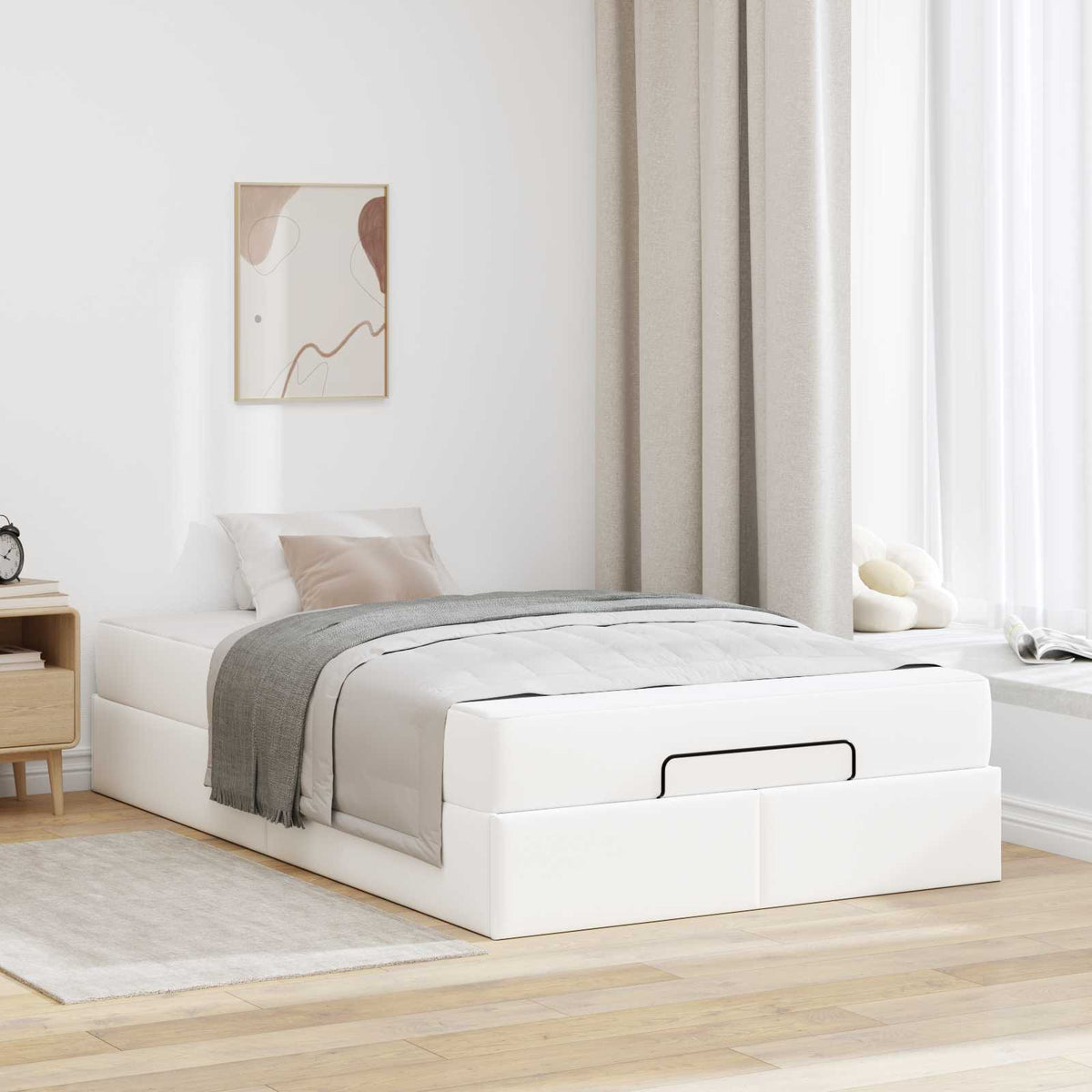 vidaXL Bedframe met matras met matras Zwart 80 x 200 cm Kunstleer