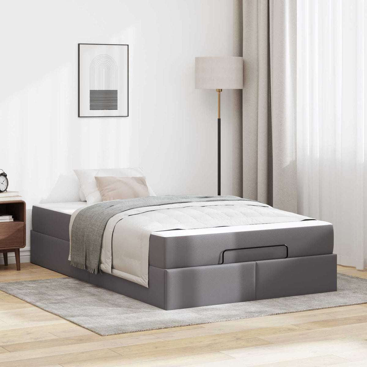 vidaXL Bedframe met matras met matras Zwart 80 x 200 cm Kunstleer