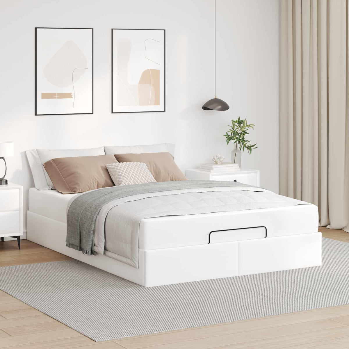 vidaXL Bedframe met matras met matras Zwart 80 x 200 cm Kunstleer
