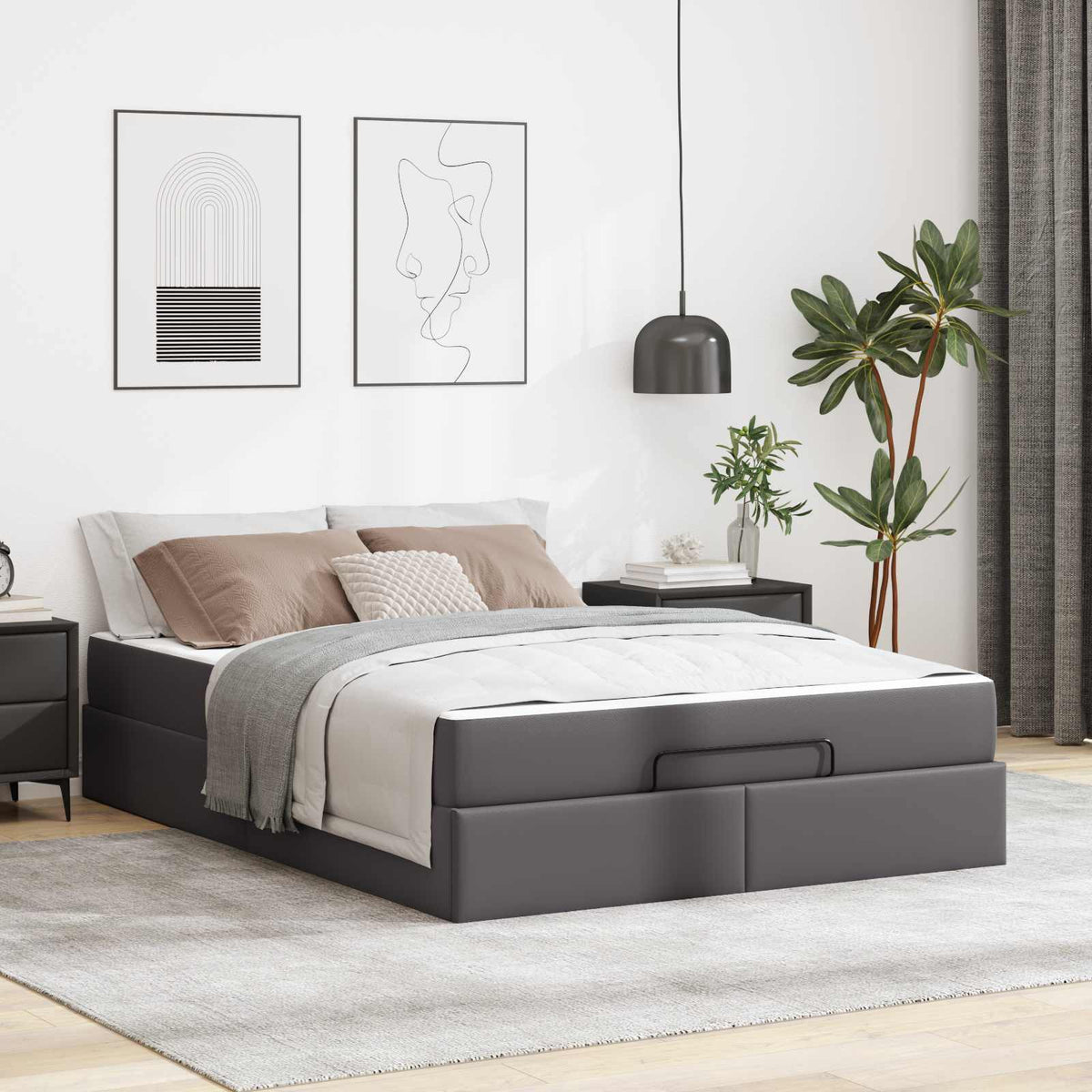 vidaXL Bedframe met matras met matras Zwart 80 x 200 cm Kunstleer