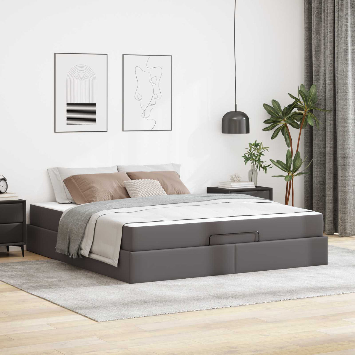 vidaXL Bedframe met matras met matras Zwart 80 x 200 cm Kunstleer