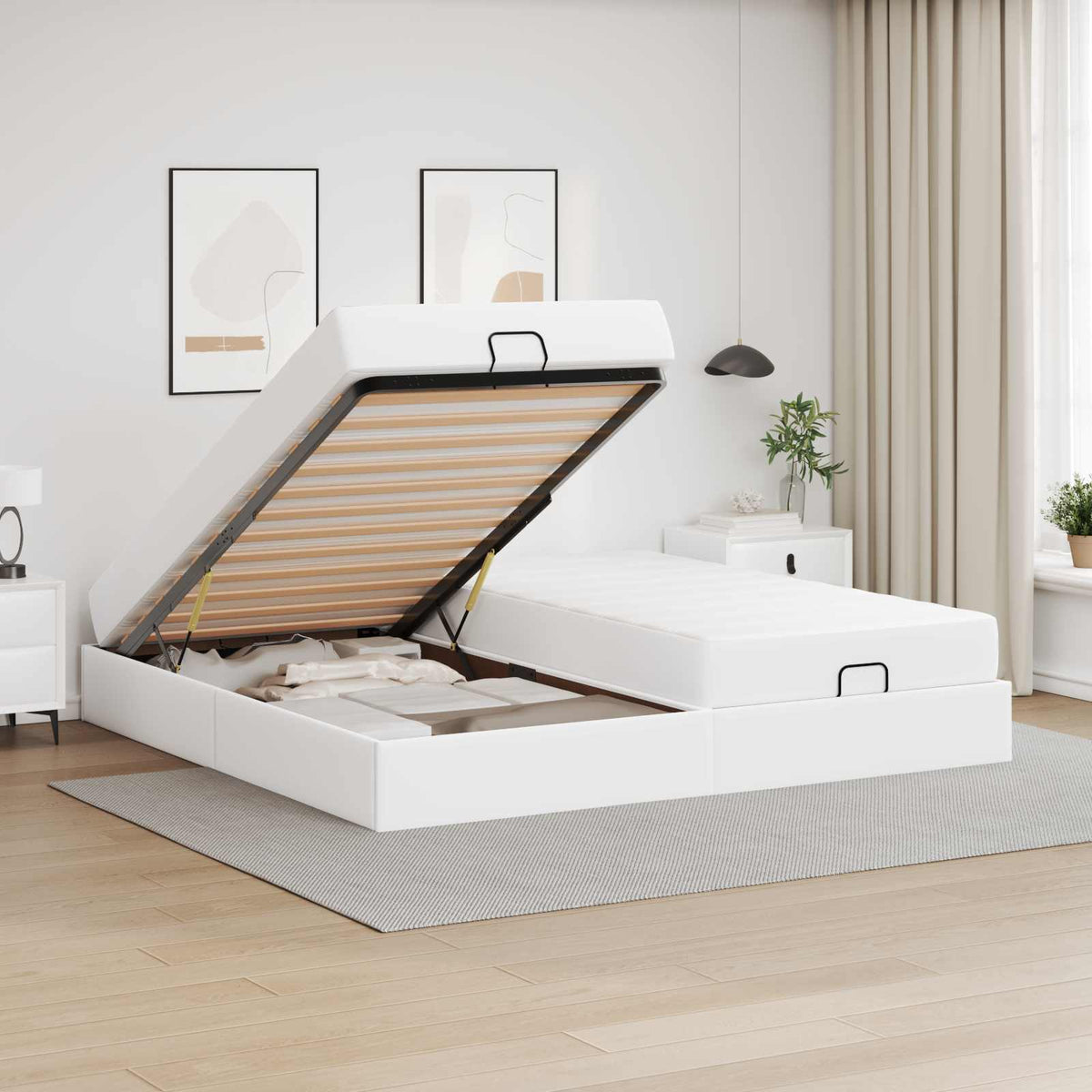 vidaXL Bedframe met matras met matras Zwart 80 x 200 cm Kunstleer