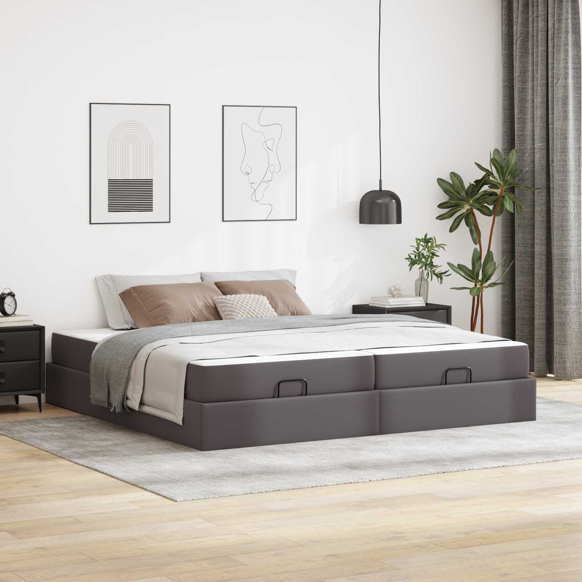 vidaXL Bedframe met matras met matras Zwart 80 x 200 cm Kunstleer