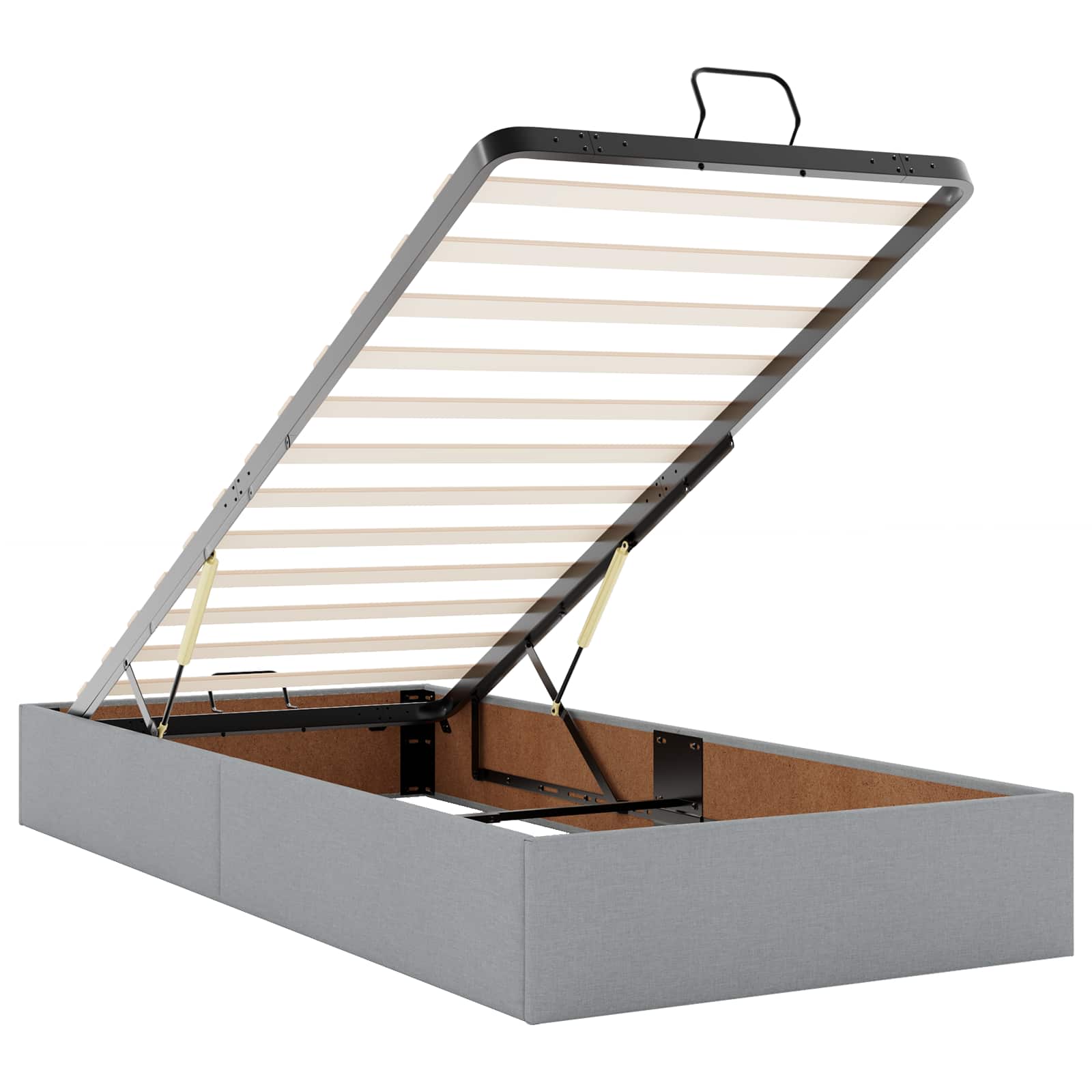 vidaXL Bedframe met matras Lichtgrijs 80 x 200 cm Stof