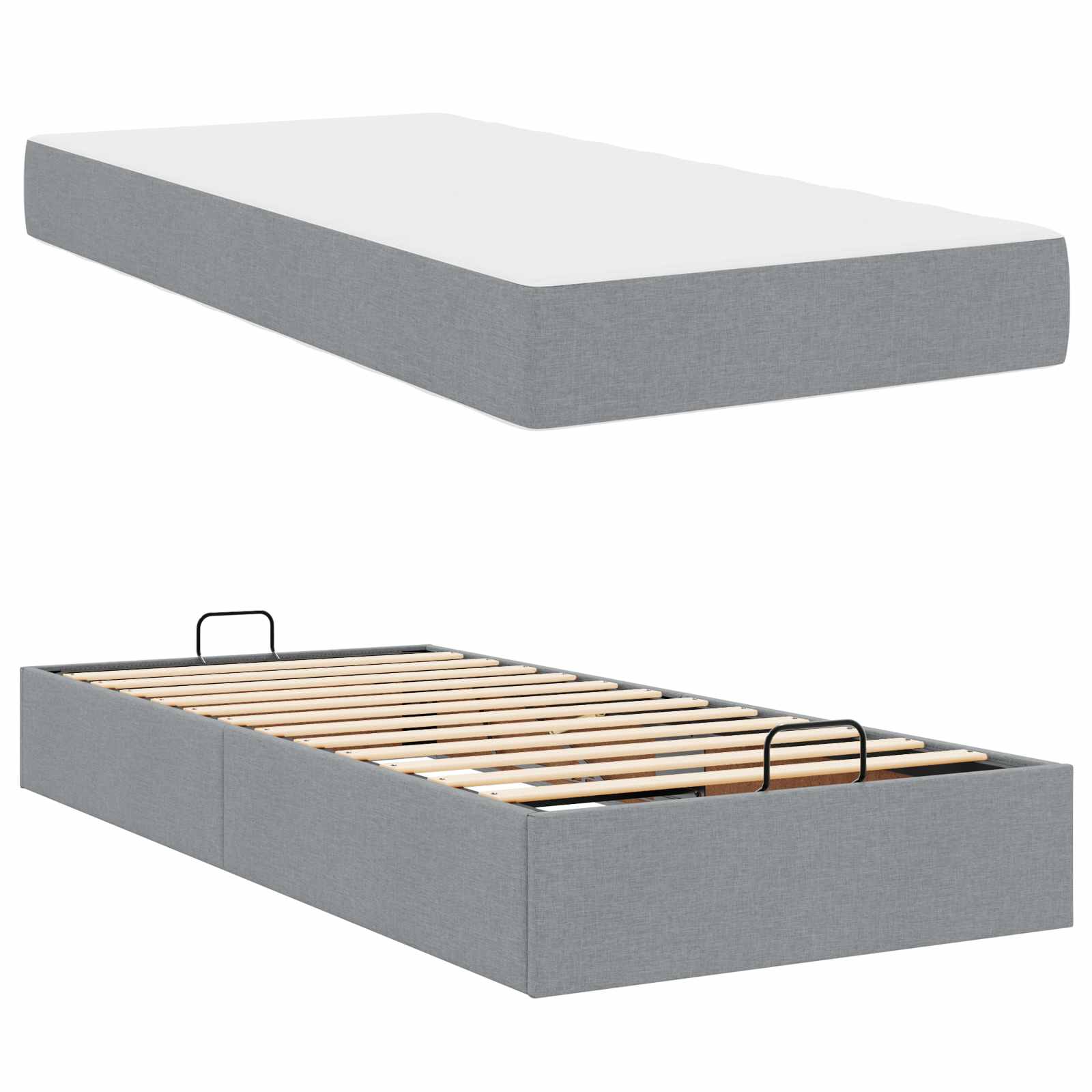 vidaXL Bedframe met matras Lichtgrijs 80 x 200 cm Stof