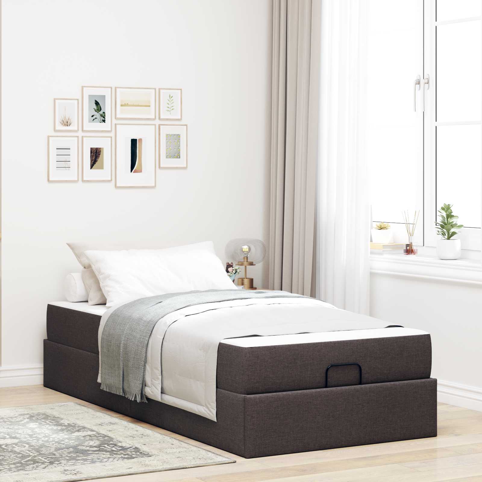 vidaXL Bedframe met matras Lichtgrijs 80 x 200 cm Stof