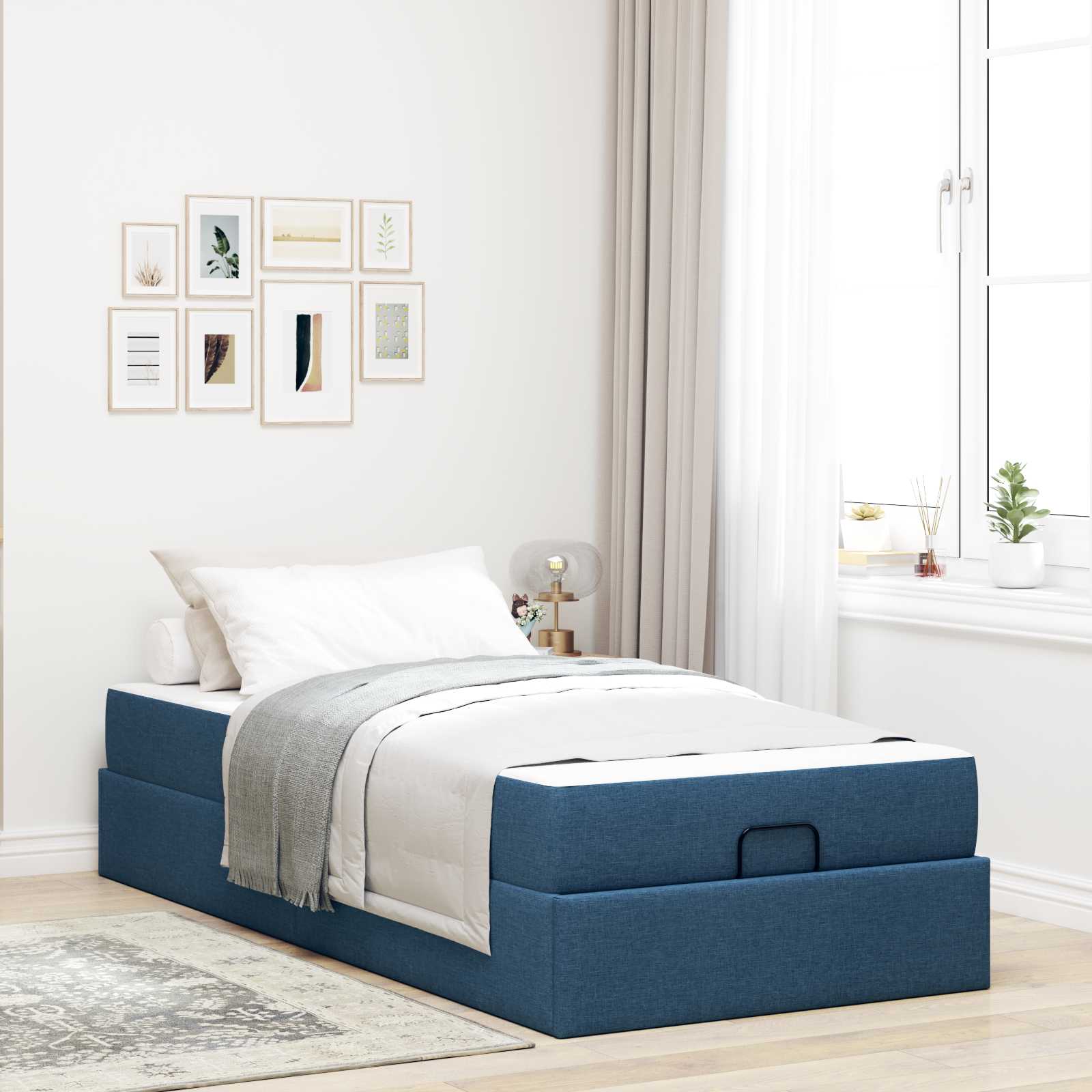 vidaXL Bedframe met matras Lichtgrijs 80 x 200 cm Stof