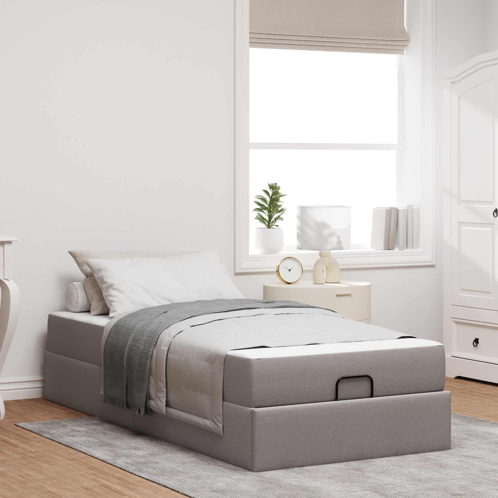 vidaXL Bedframe met matras Lichtgrijs 80 x 200 cm Stof