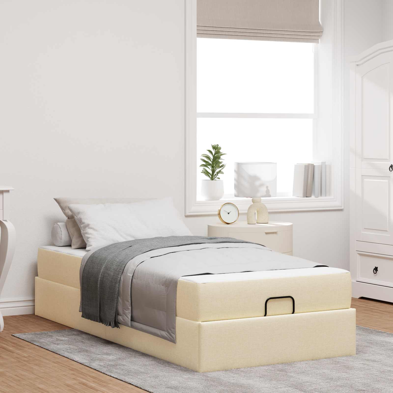 vidaXL Bedframe met matras Lichtgrijs 80 x 200 cm Stof