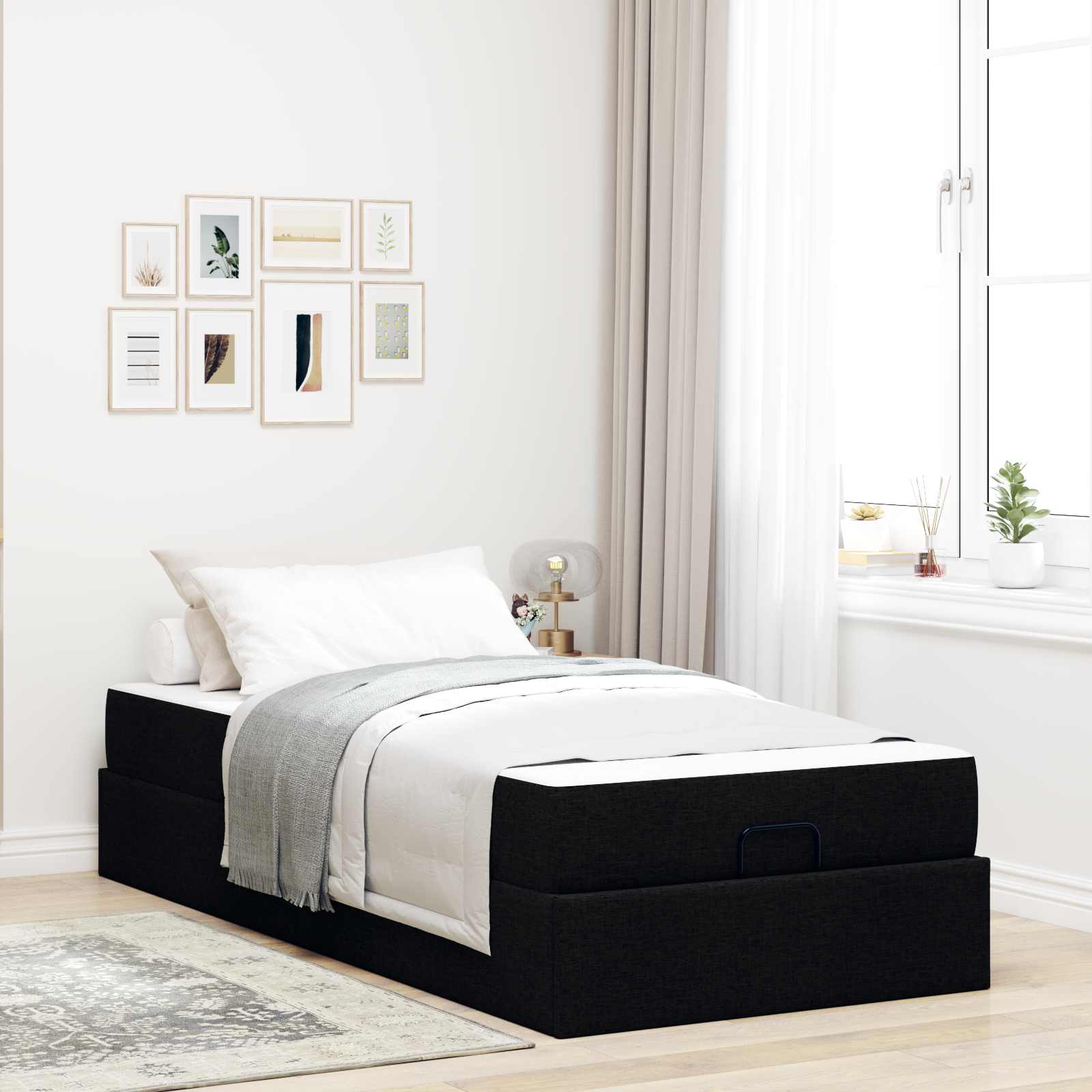 vidaXL Bedframe met matras Lichtgrijs 80 x 200 cm Stof