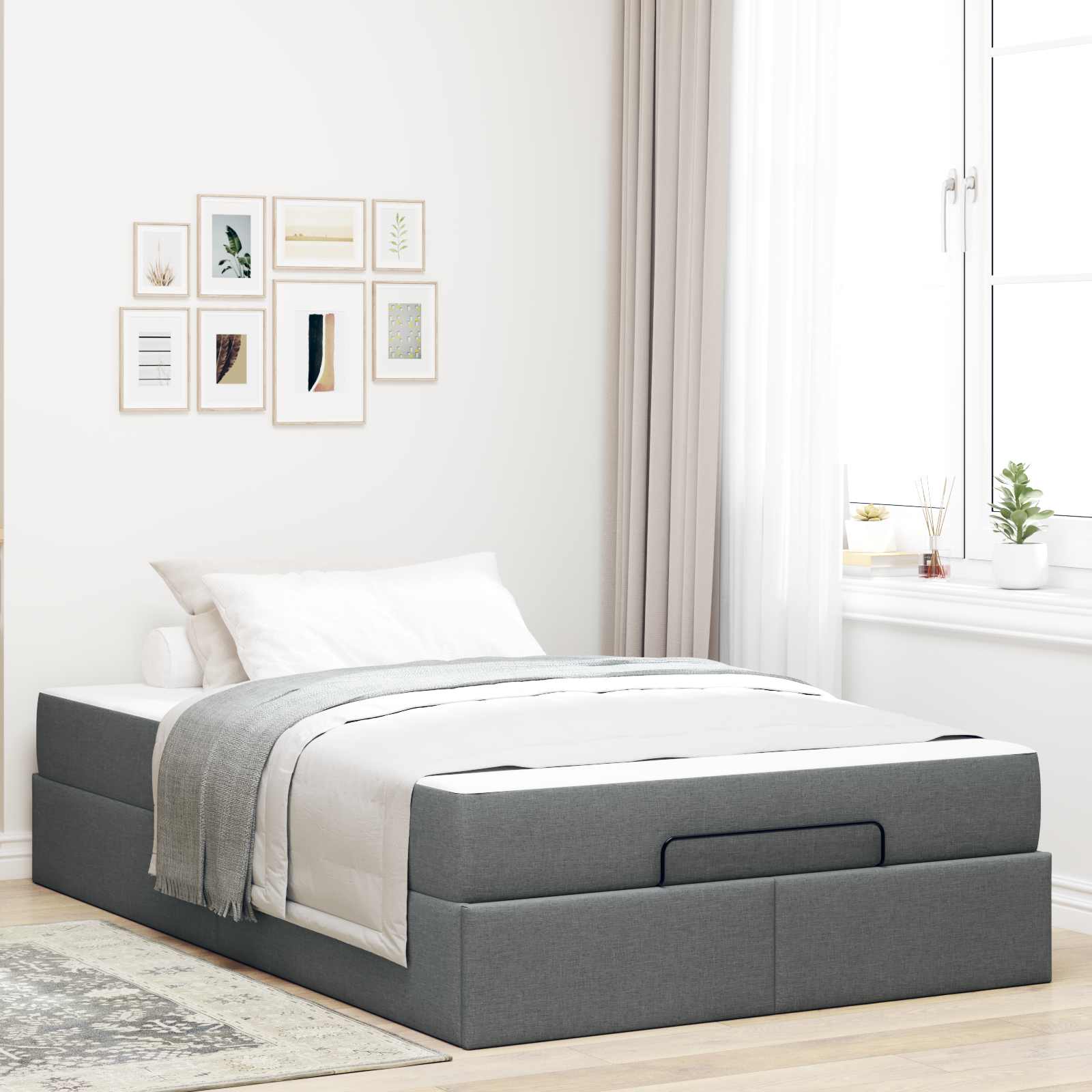vidaXL Bedframe met matras Lichtgrijs 80 x 200 cm Stof