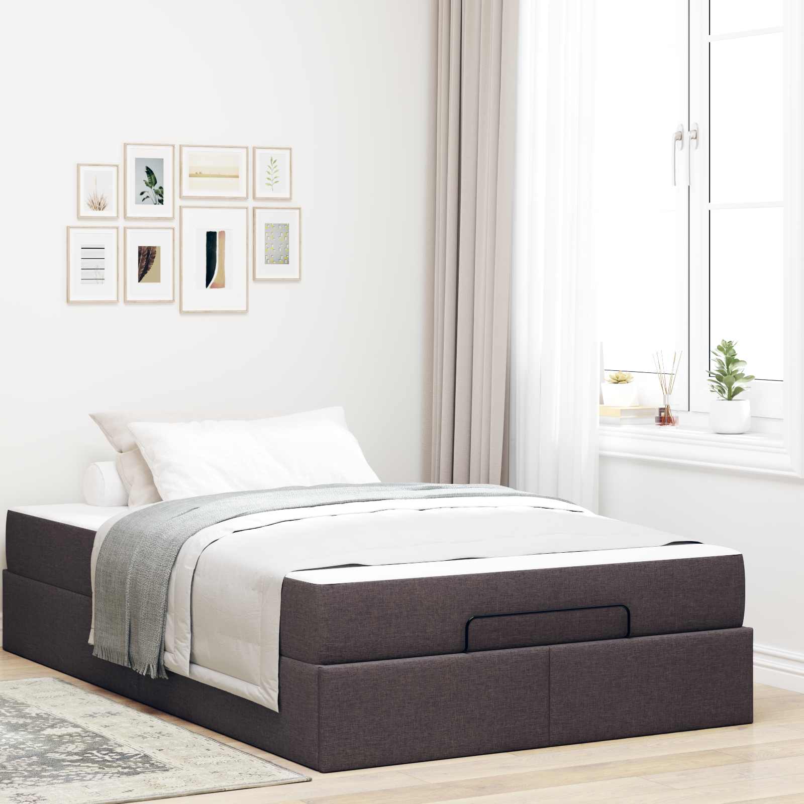 vidaXL Bedframe met matras Lichtgrijs 80 x 200 cm Stof