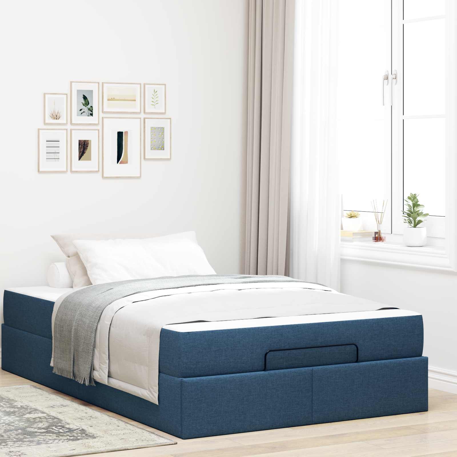 vidaXL Bedframe met matras Lichtgrijs 80 x 200 cm Stof