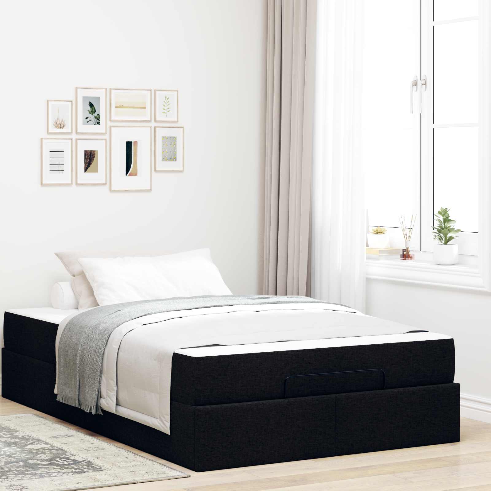 vidaXL Bedframe met matras Lichtgrijs 80 x 200 cm Stof