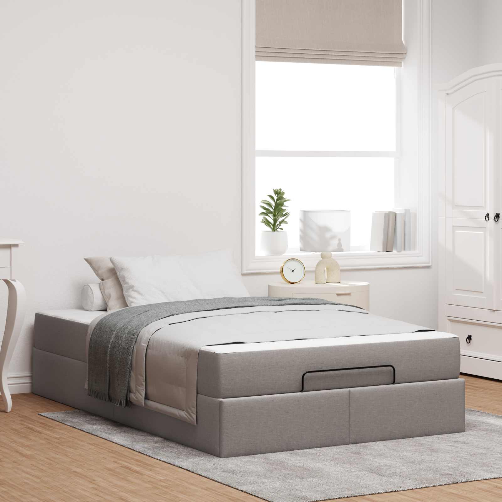 vidaXL Bedframe met matras Lichtgrijs 80 x 200 cm Stof