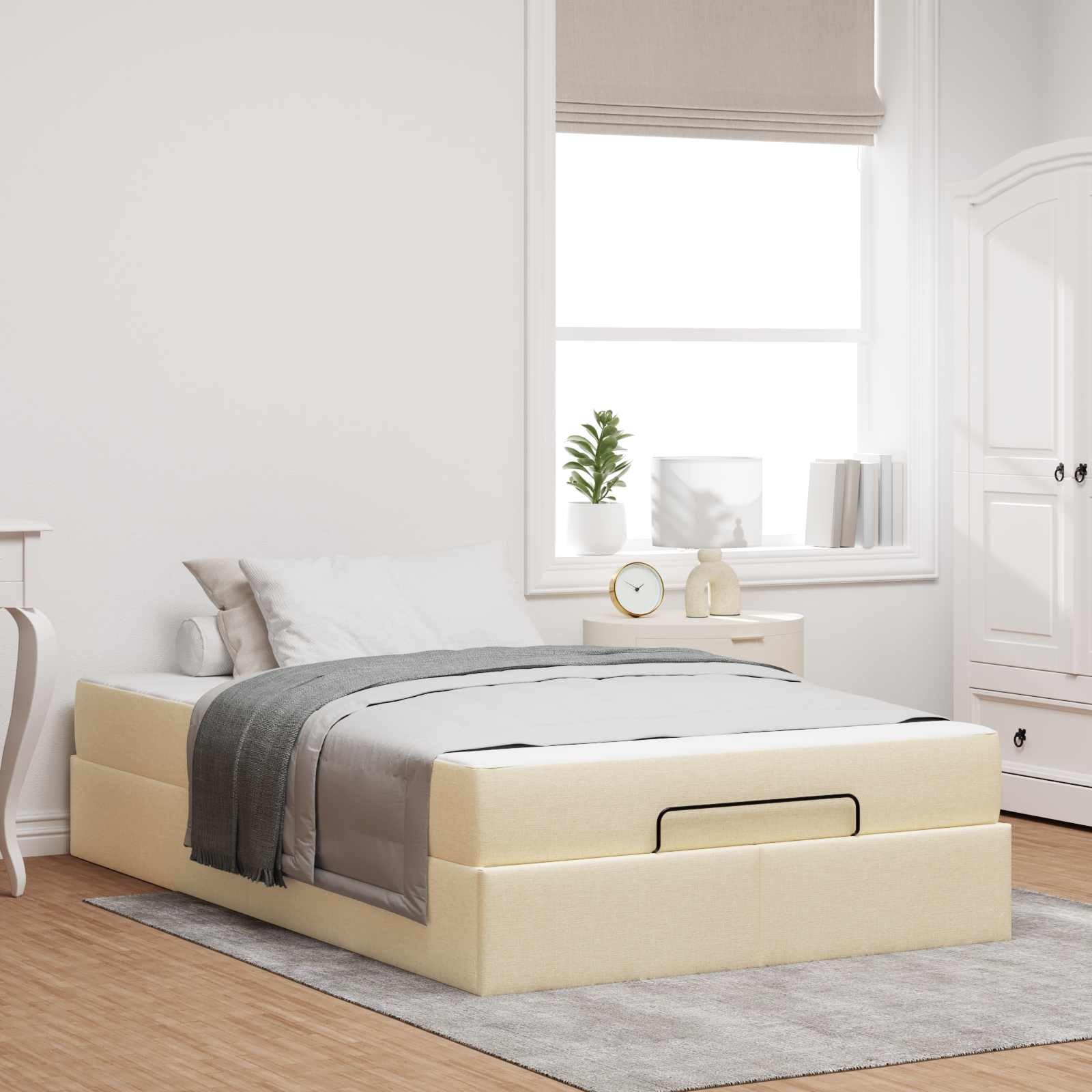 vidaXL Bedframe met matras Lichtgrijs 80 x 200 cm Stof