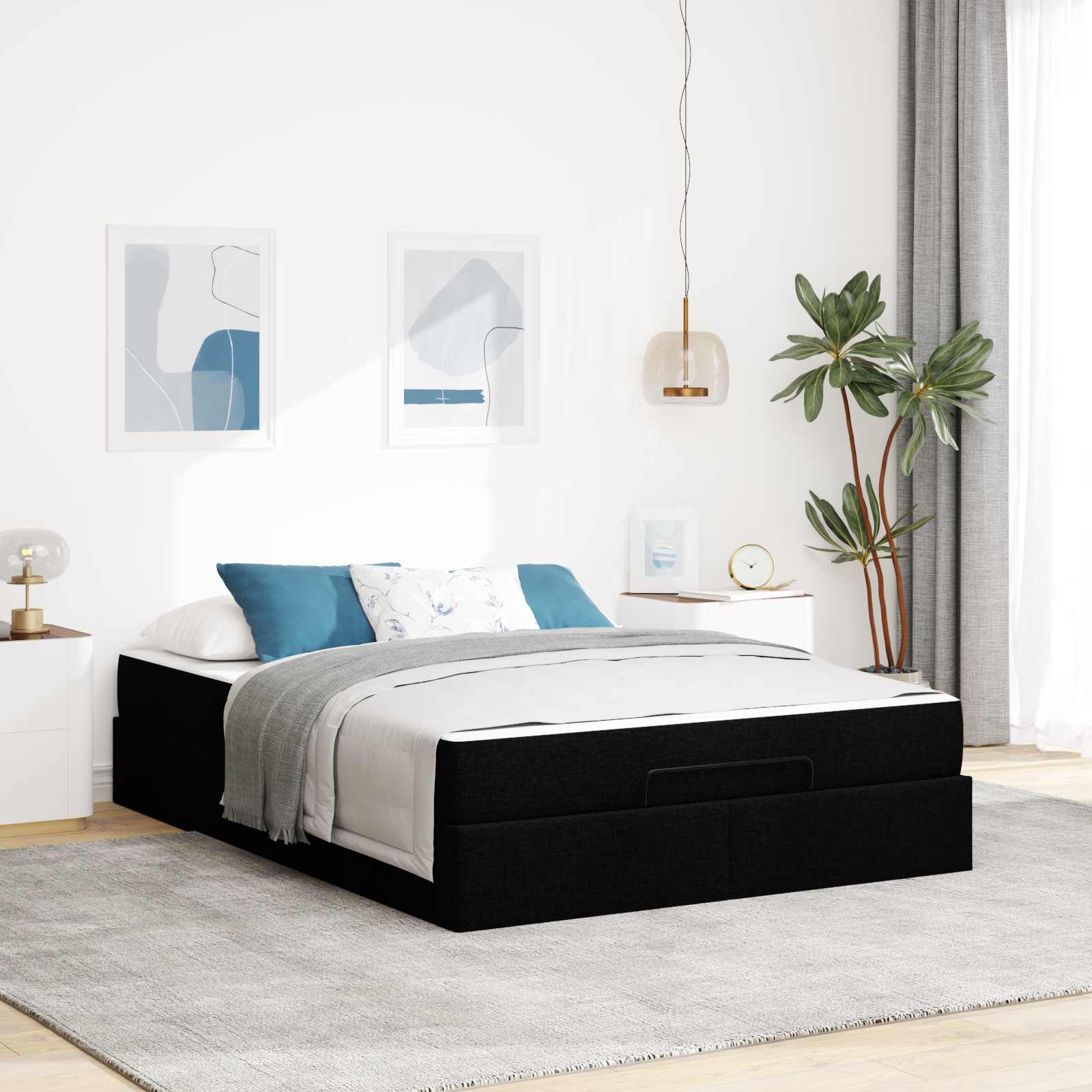 vidaXL Bedframe met matras Lichtgrijs 80 x 200 cm Stof
