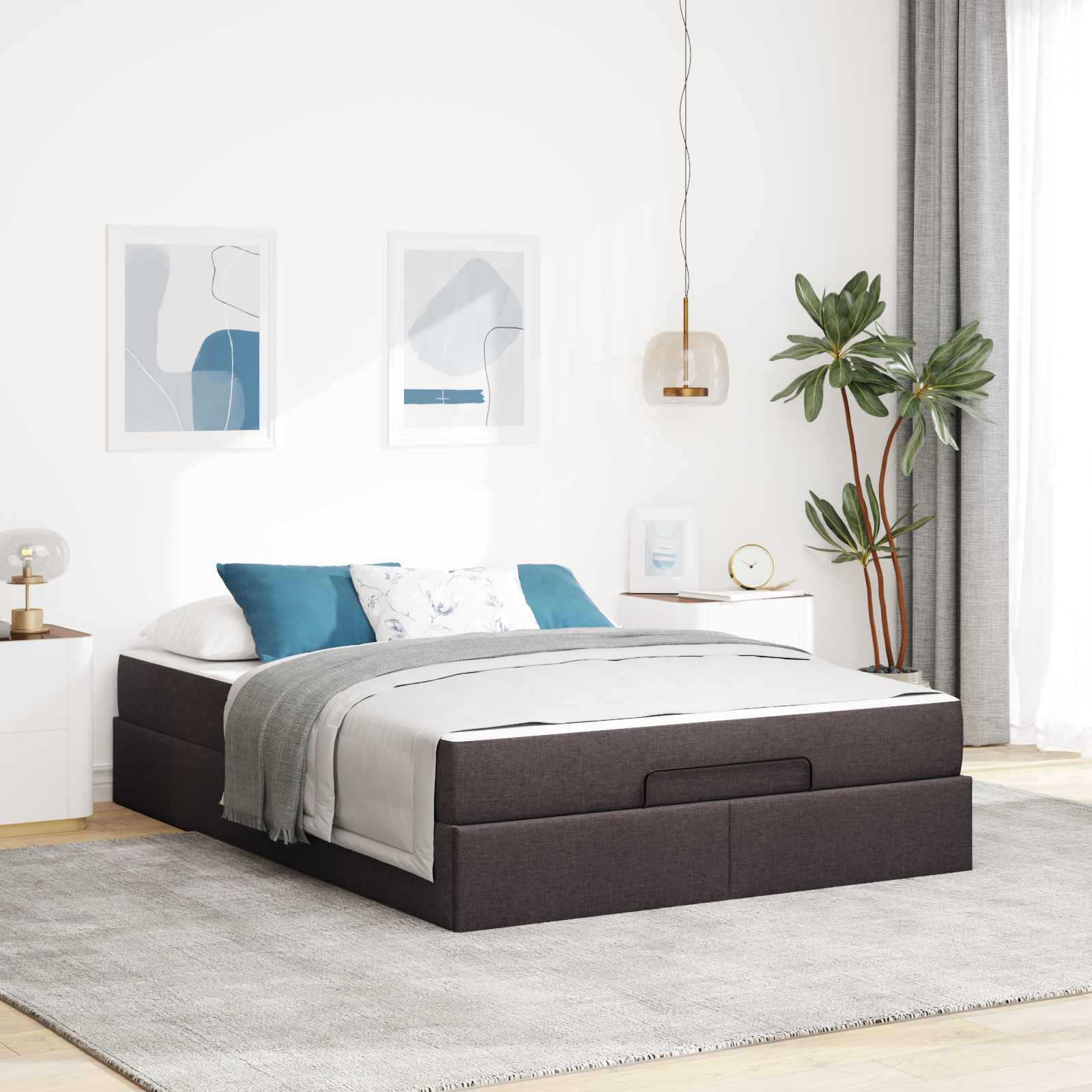 vidaXL Bedframe met matras Lichtgrijs 80 x 200 cm Stof