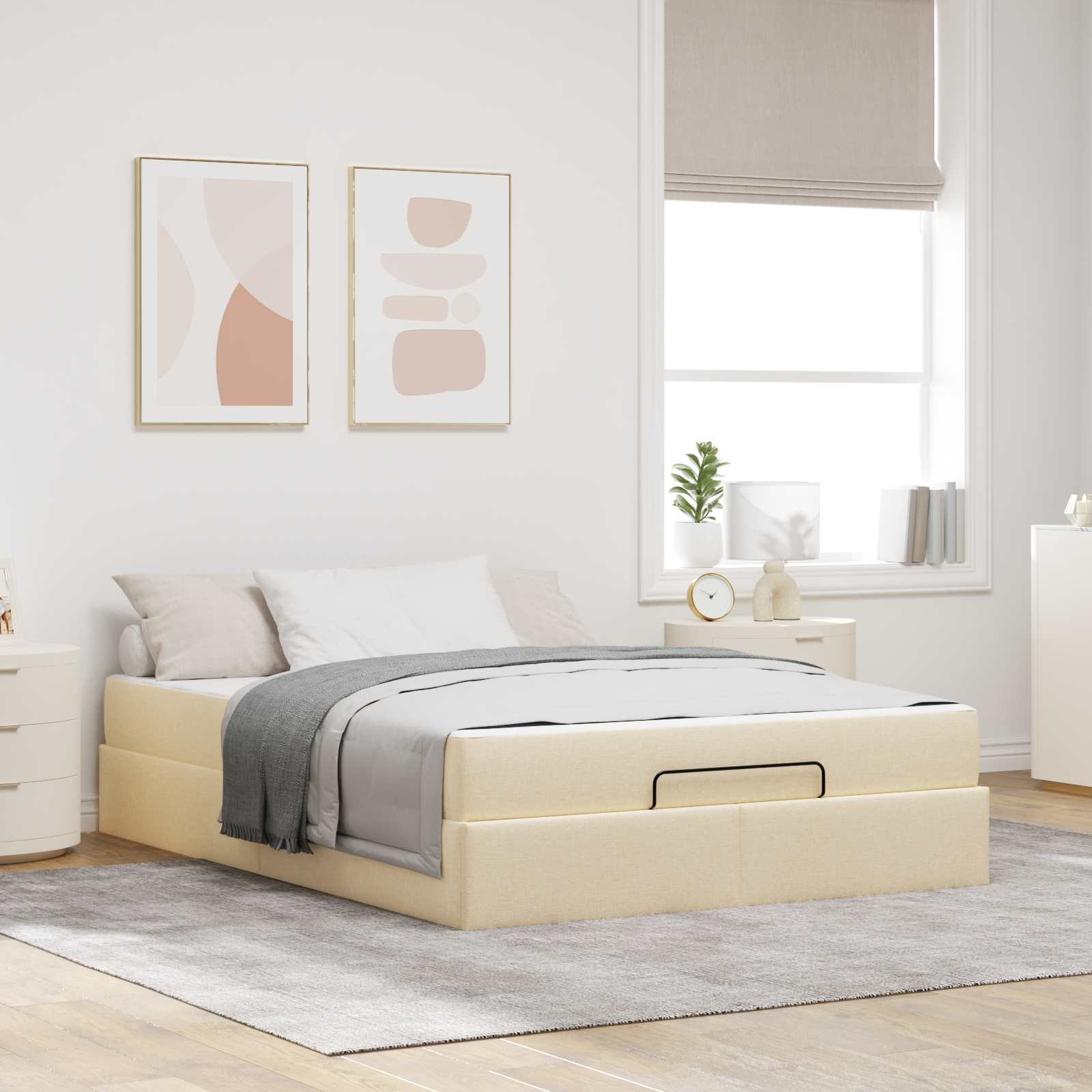 vidaXL Bedframe met matras Lichtgrijs 80 x 200 cm Stof