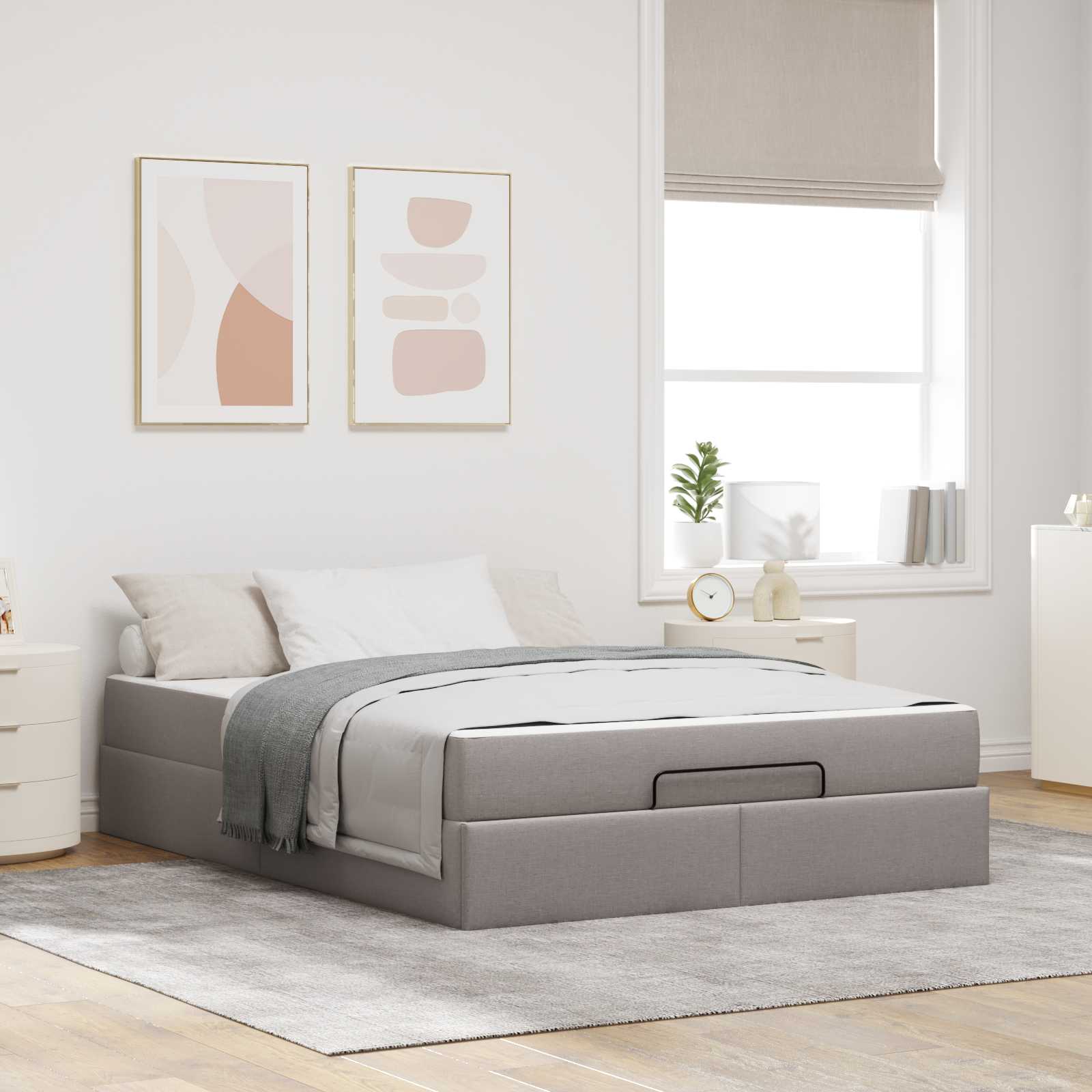 vidaXL Bedframe met matras Lichtgrijs 80 x 200 cm Stof