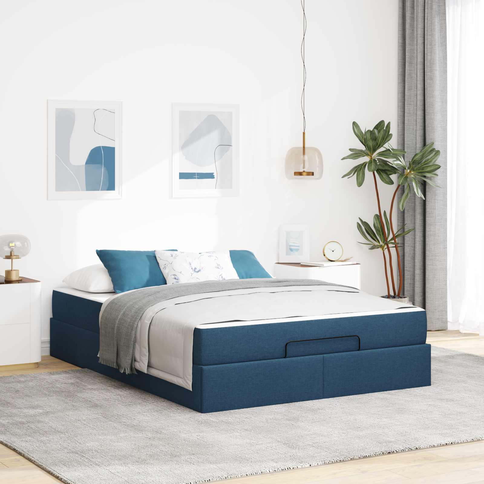vidaXL Bedframe met matras Lichtgrijs 80 x 200 cm Stof