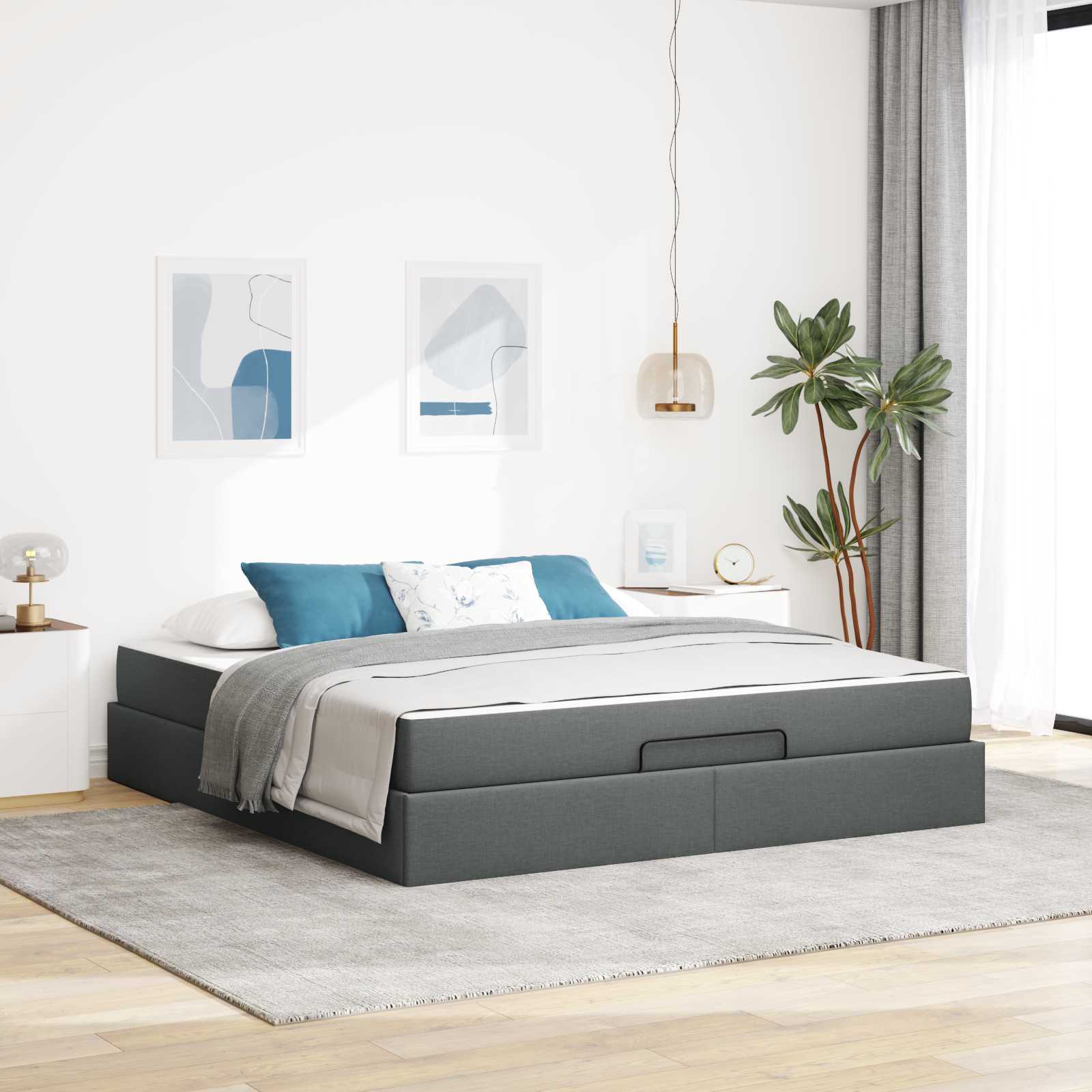 vidaXL Bedframe met matras Lichtgrijs 80 x 200 cm Stof