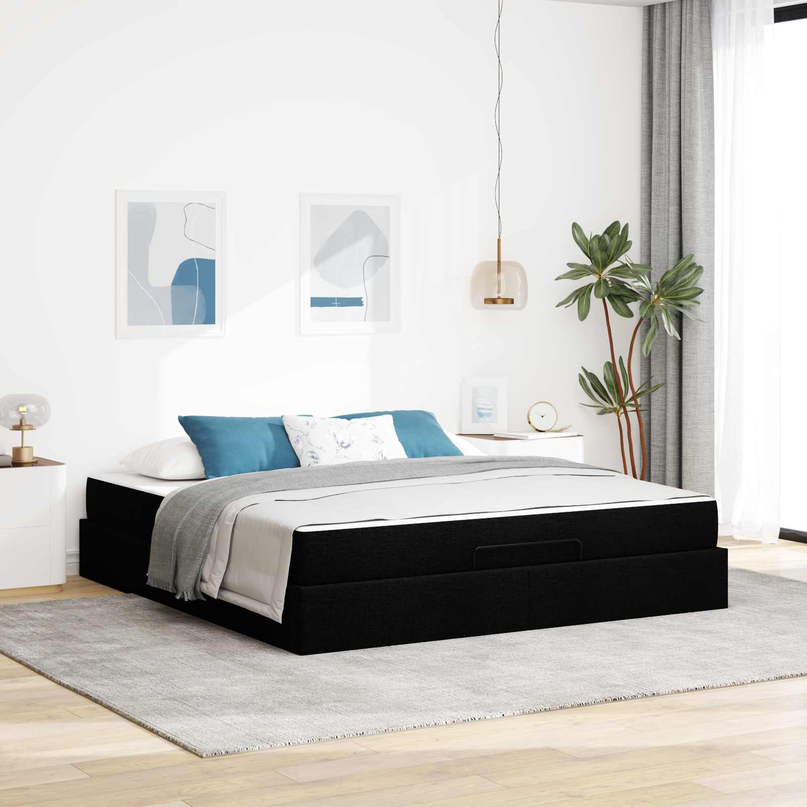 vidaXL Bedframe met matras Lichtgrijs 80 x 200 cm Stof