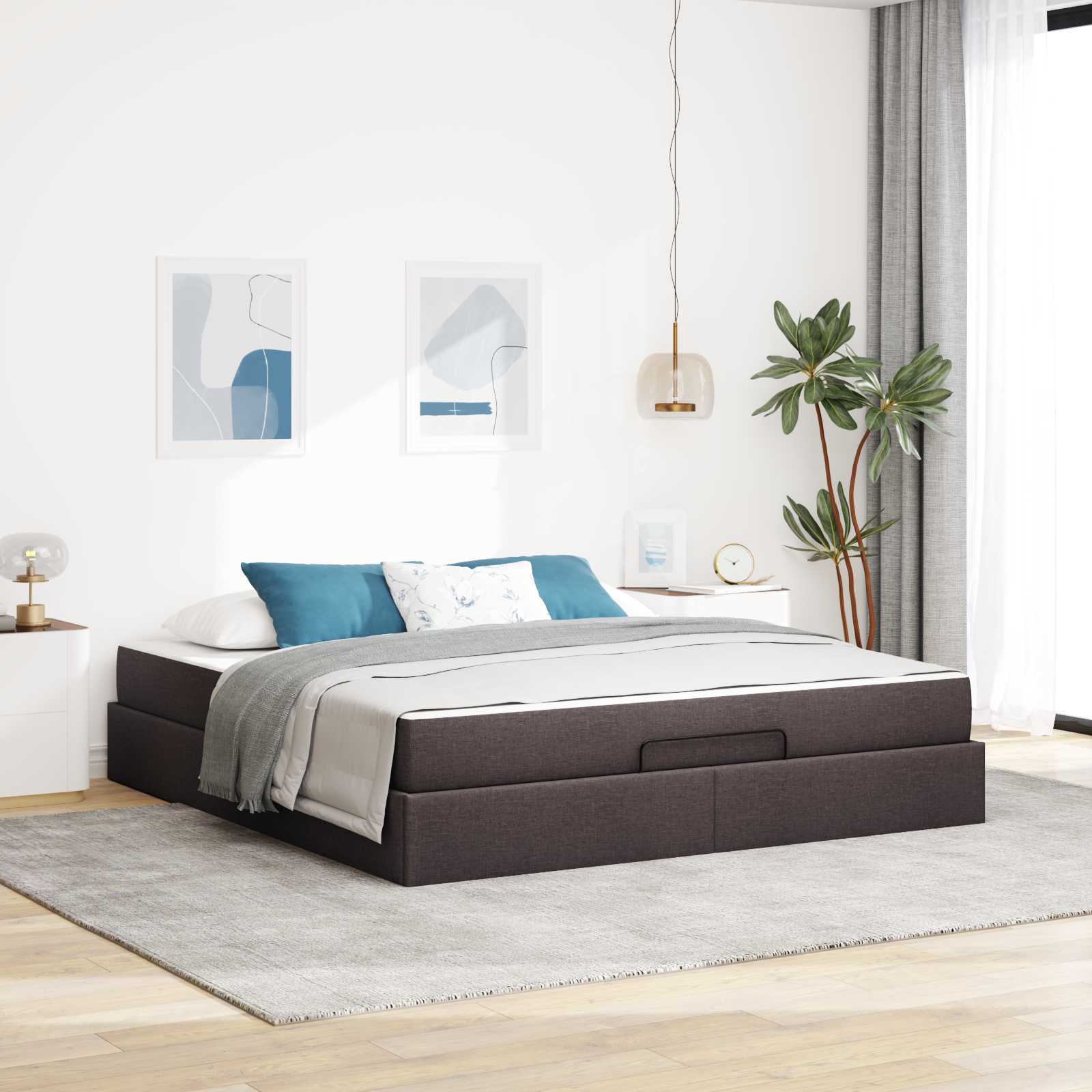 vidaXL Bedframe met matras Lichtgrijs 80 x 200 cm Stof