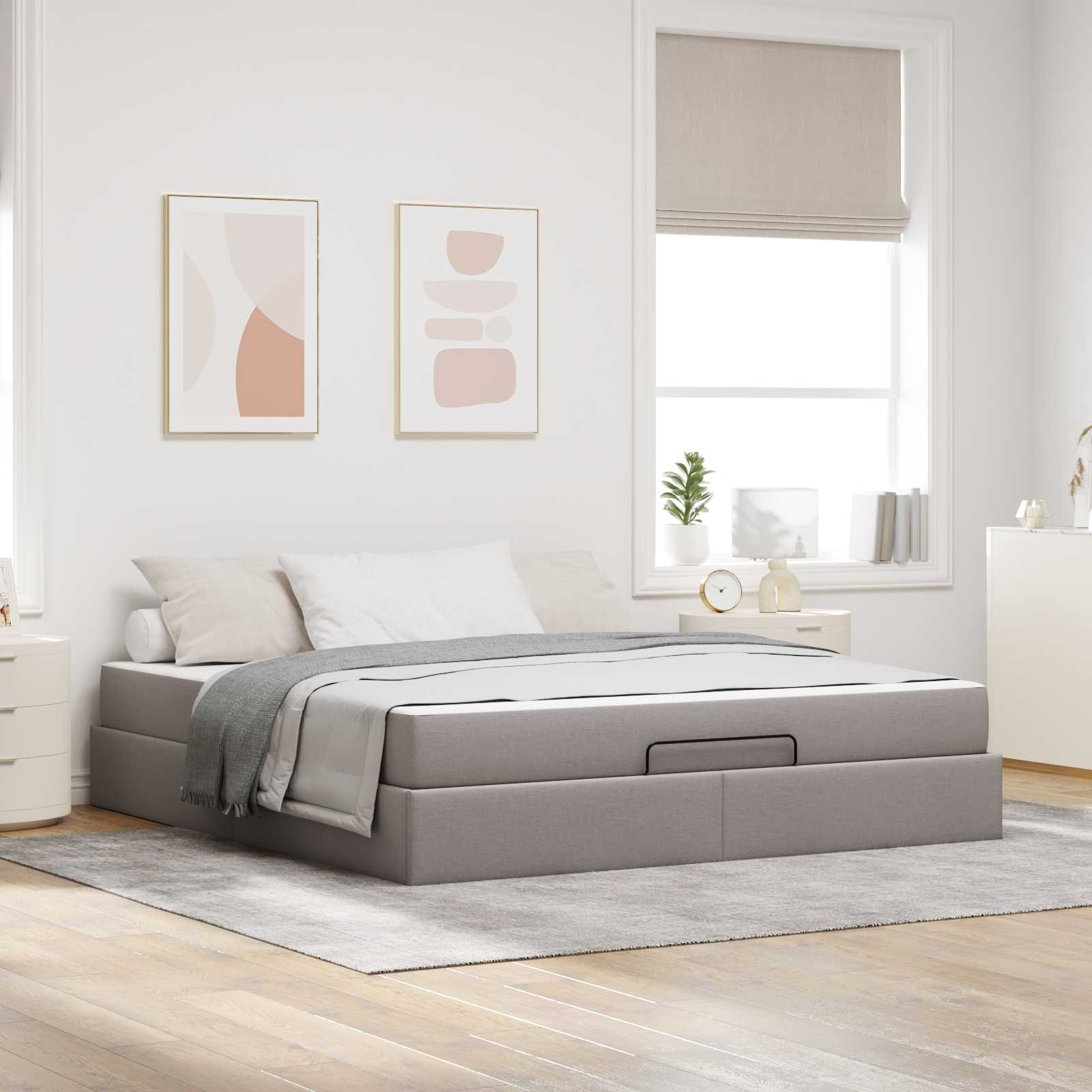 vidaXL Bedframe met matras Lichtgrijs 80 x 200 cm Stof