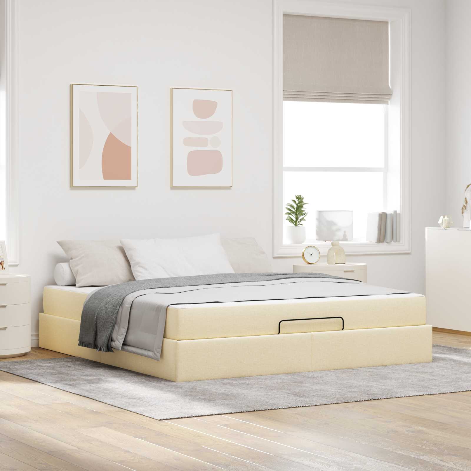 vidaXL Bedframe met matras Lichtgrijs 80 x 200 cm Stof