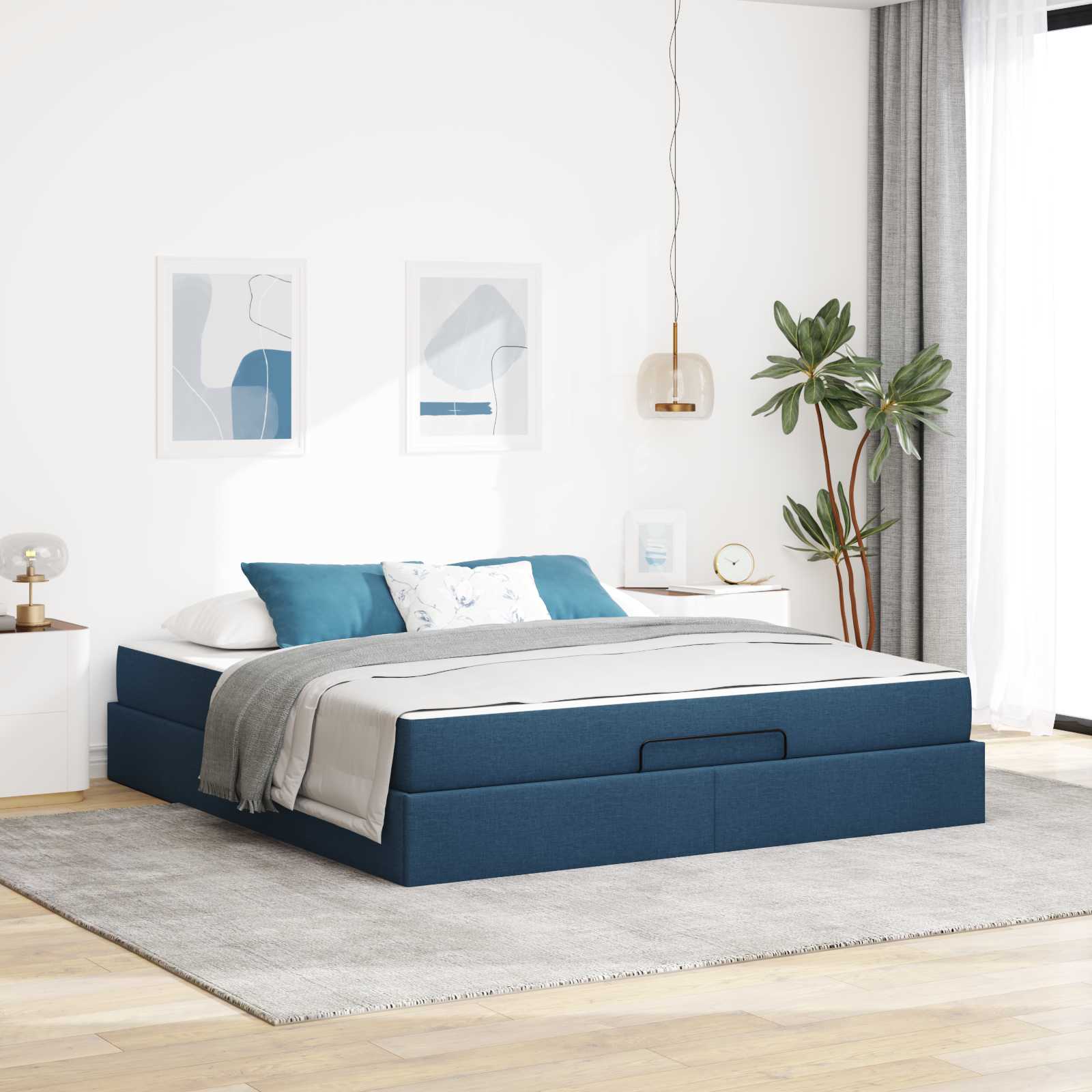 vidaXL Bedframe met matras Lichtgrijs 80 x 200 cm Stof