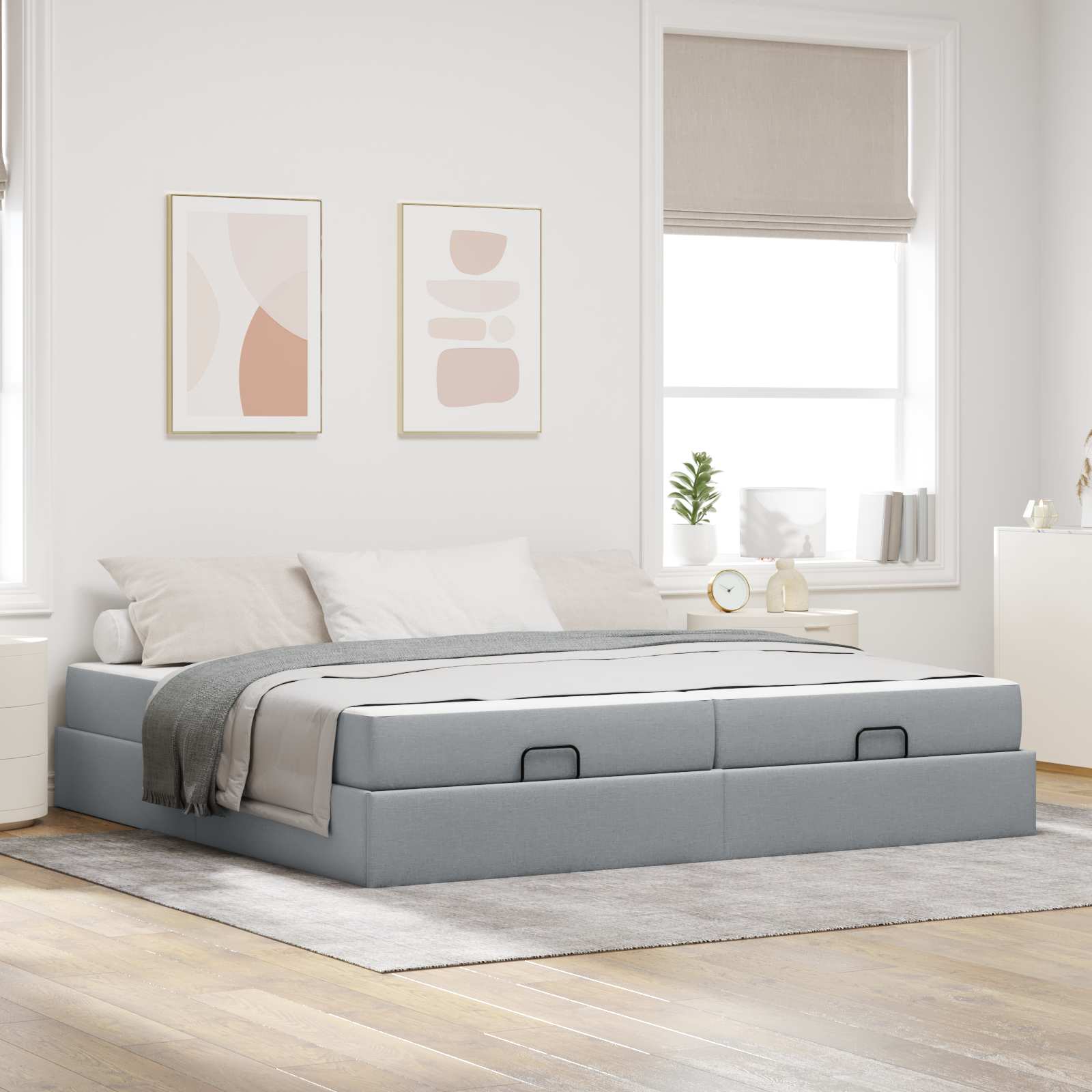 vidaXL Bedframe met matras Lichtgrijs 80 x 200 cm Stof