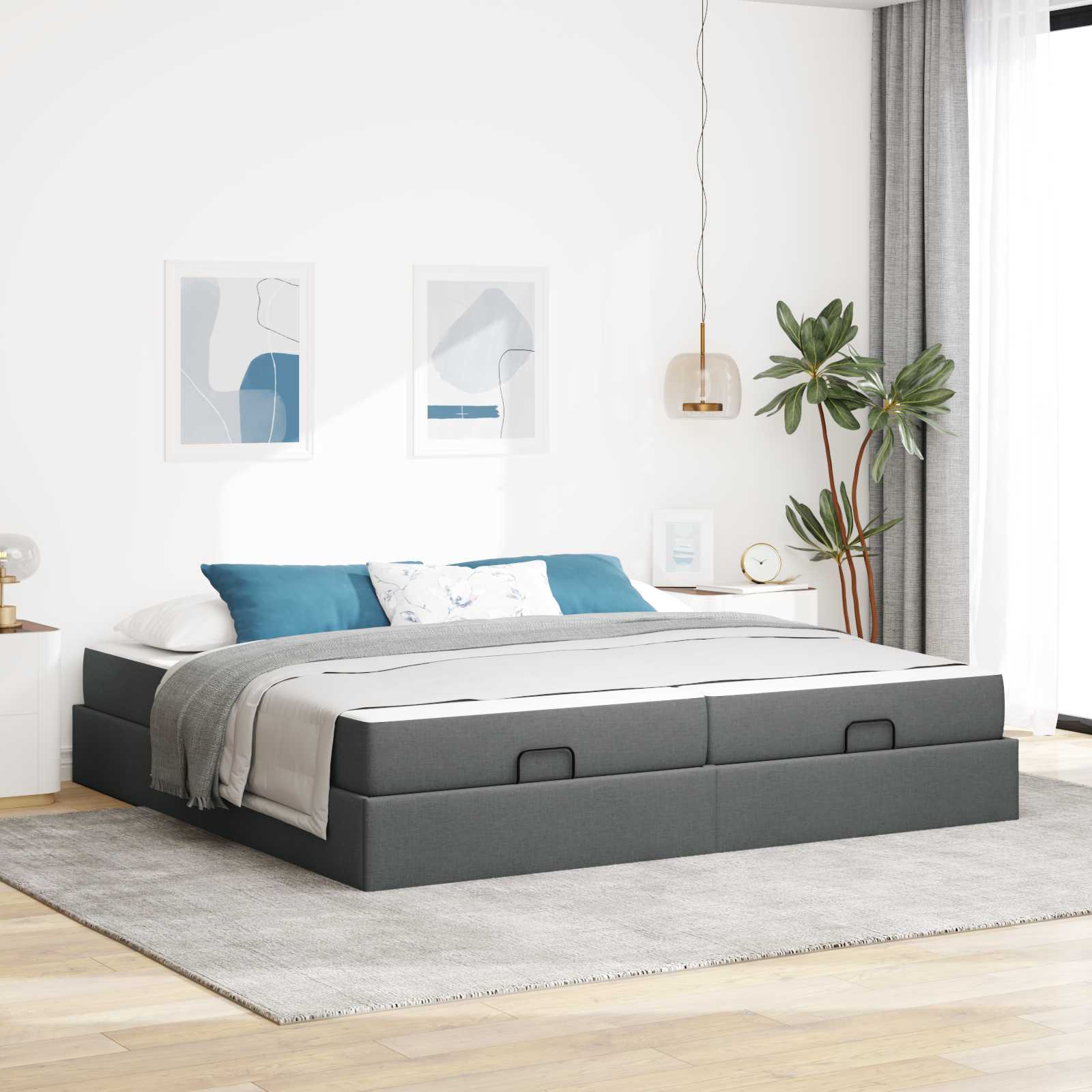 vidaXL Bedframe met matras Lichtgrijs 80 x 200 cm Stof