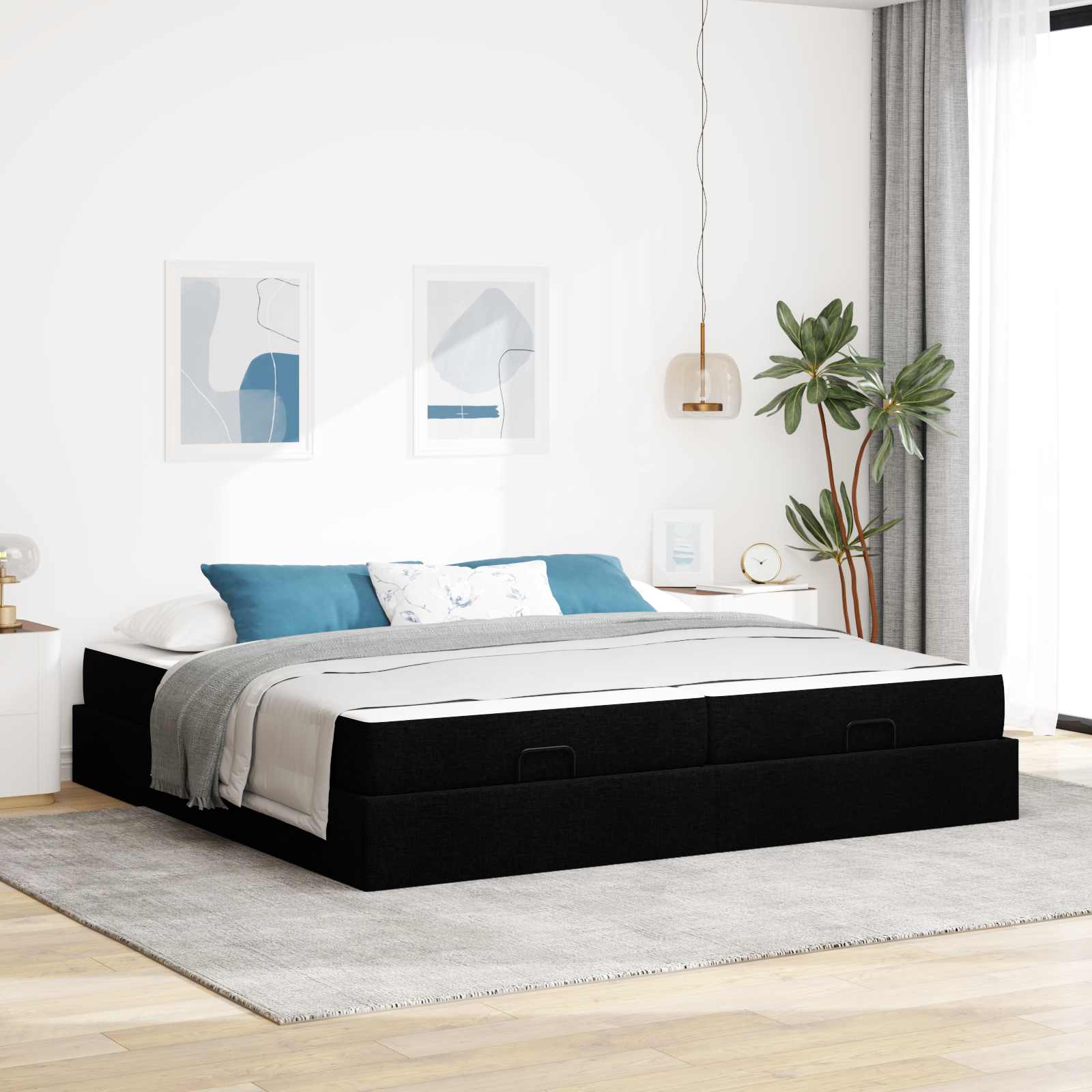 vidaXL Bedframe met matras Lichtgrijs 80 x 200 cm Stof