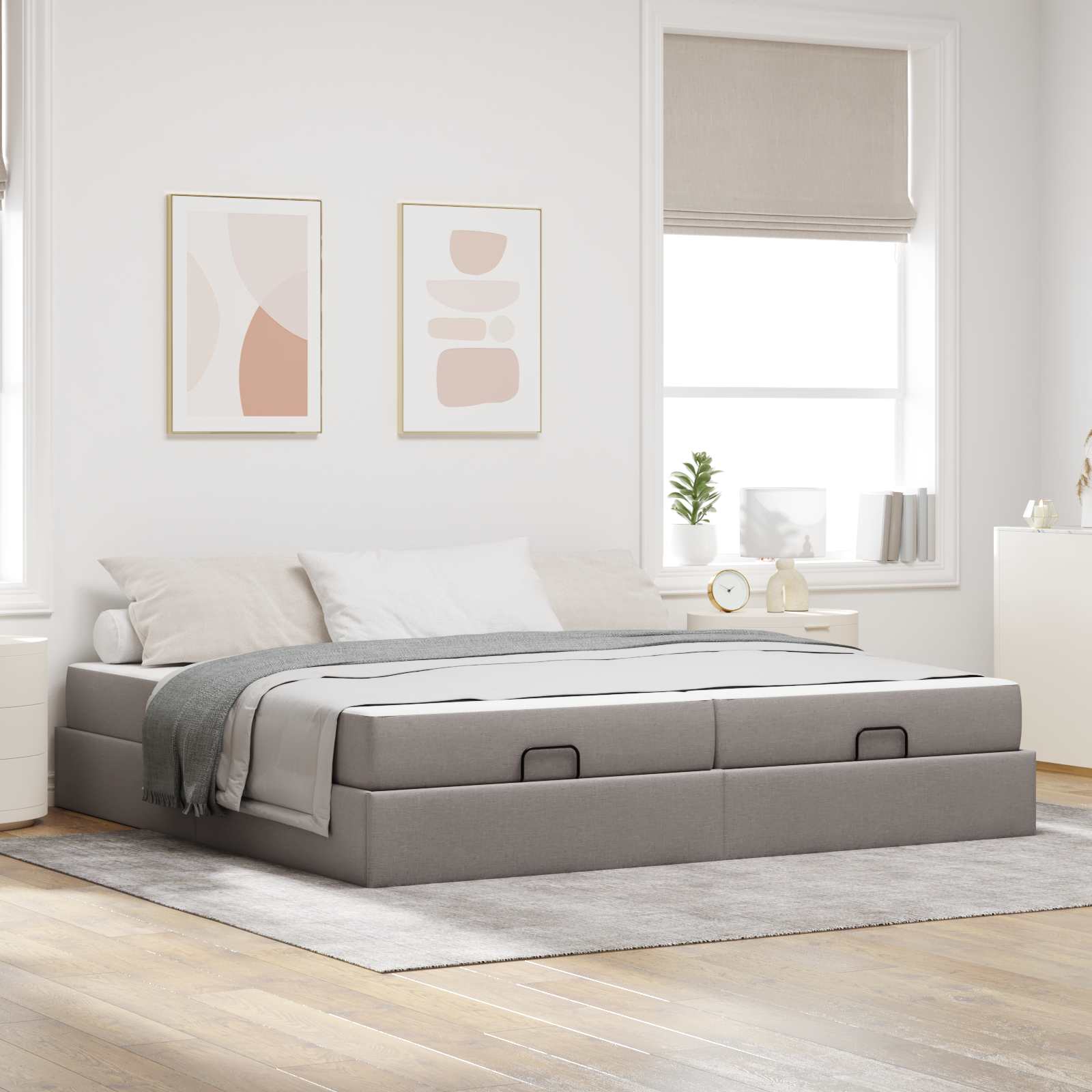 vidaXL Bedframe met matras Lichtgrijs 80 x 200 cm Stof
