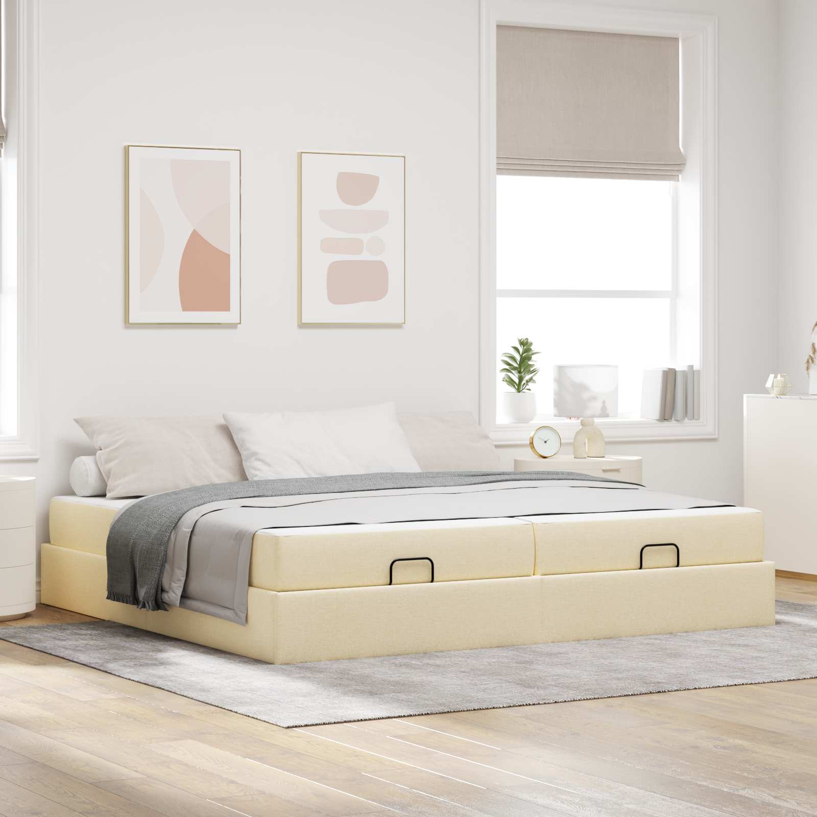 vidaXL Bedframe met matras Lichtgrijs 80 x 200 cm Stof