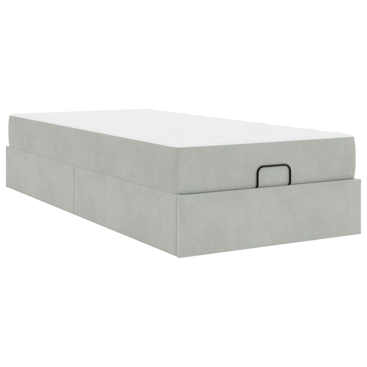 vidaXL Bedframe met matras met opslag Lichtgrijs 80 x 200 cm Fluweel