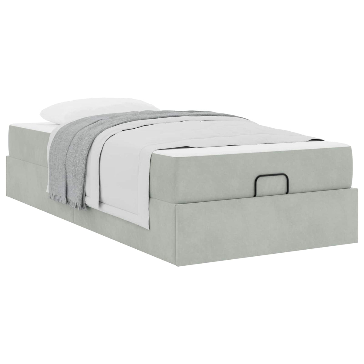 vidaXL Bedframe met matras met opslag Lichtgrijs 80 x 200 cm Fluweel