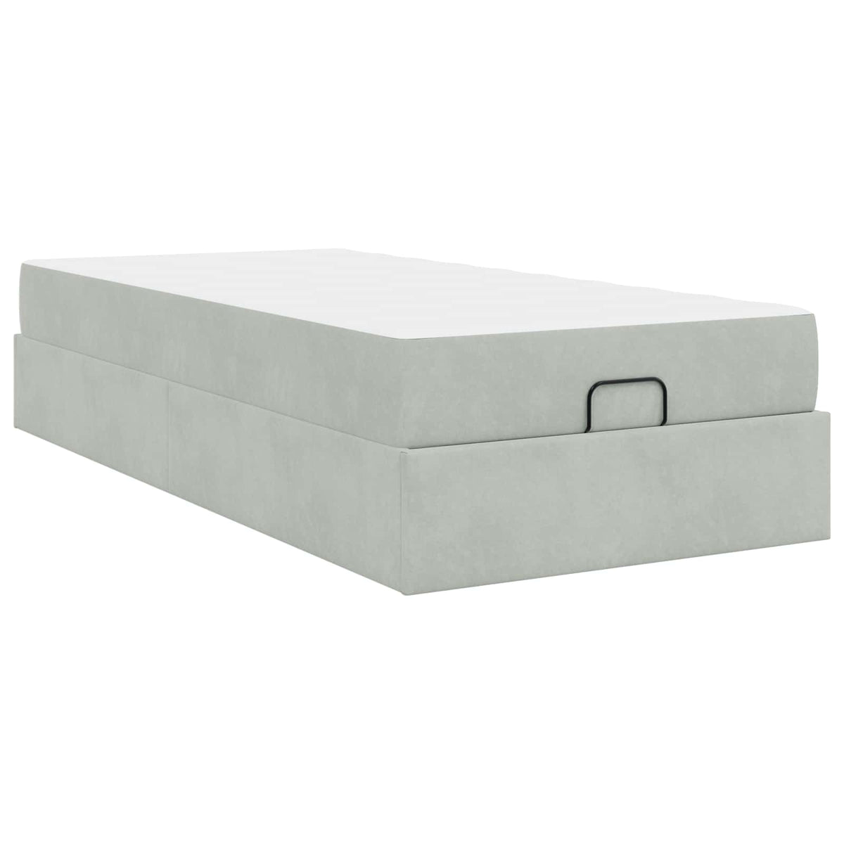 vidaXL Bedframe met matras met opslag Lichtgrijs 80 x 200 cm Fluweel