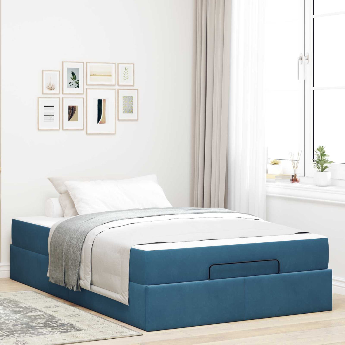 vidaXL Bedframe met matras met opslag Lichtgrijs 80 x 200 cm Fluweel