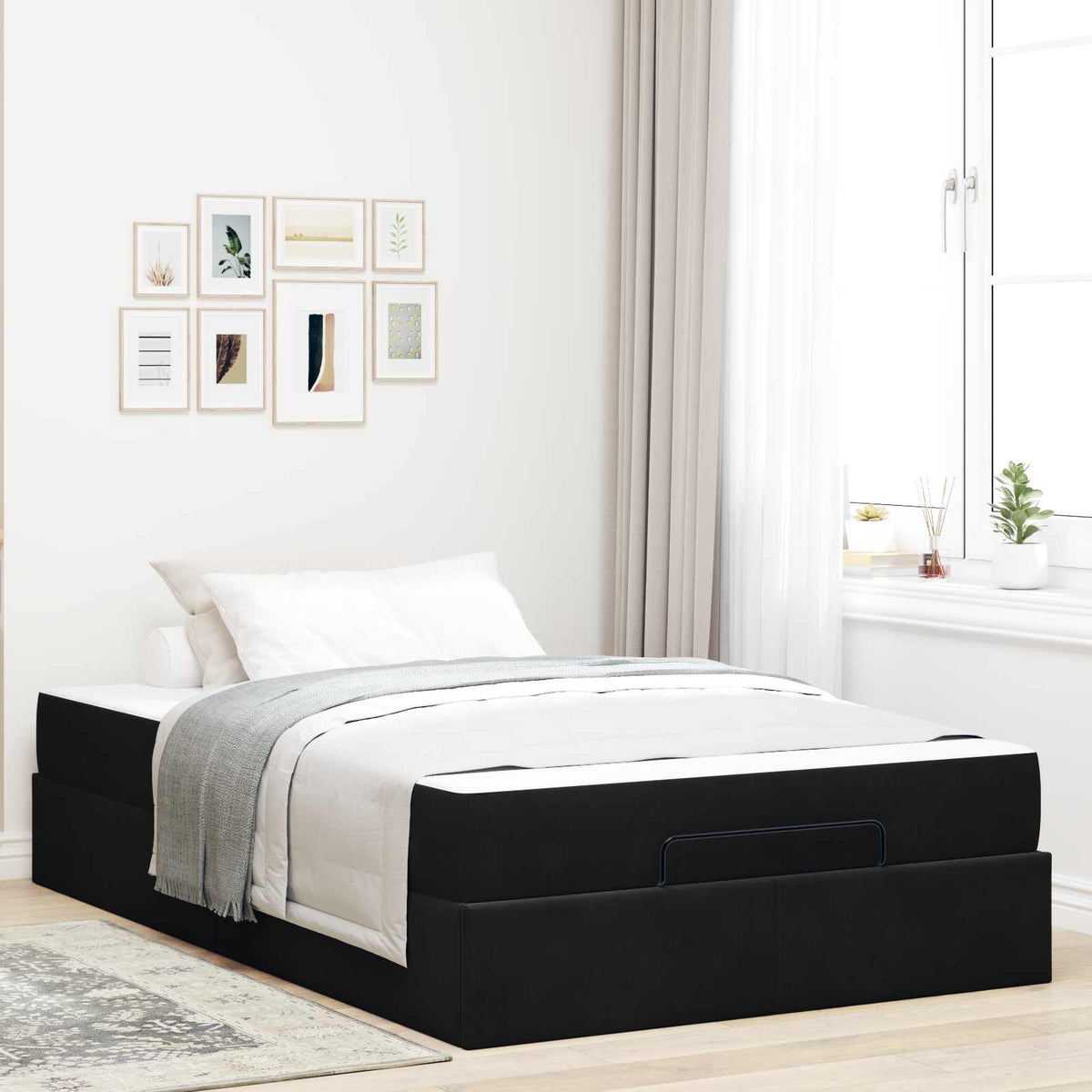 vidaXL Bedframe met matras met opslag Lichtgrijs 80 x 200 cm Fluweel