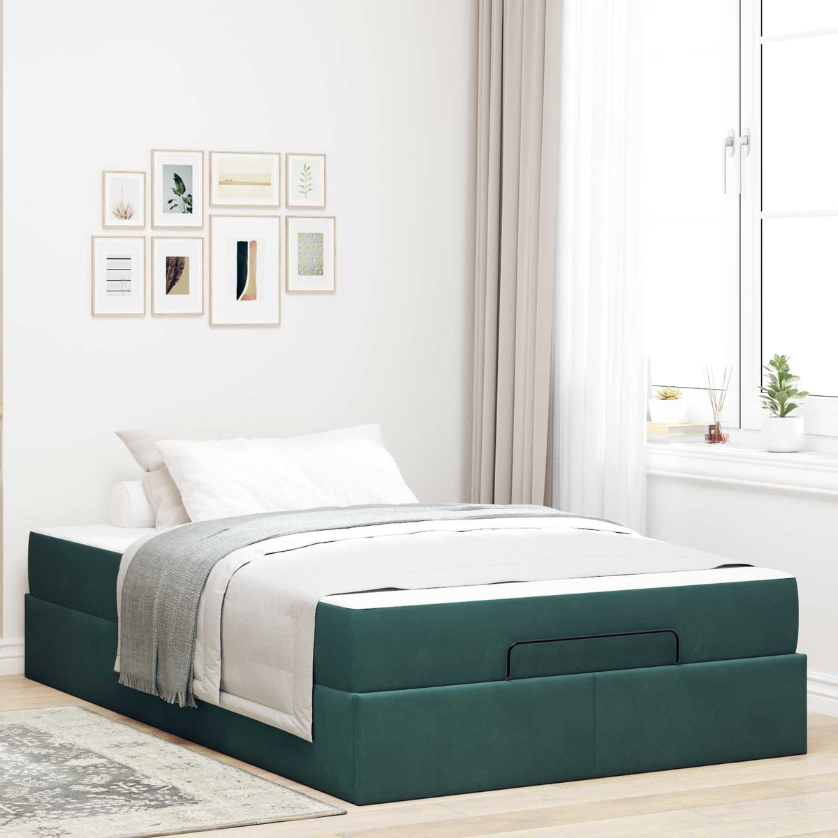 vidaXL Bedframe met matras met opslag Lichtgrijs 80 x 200 cm Fluweel