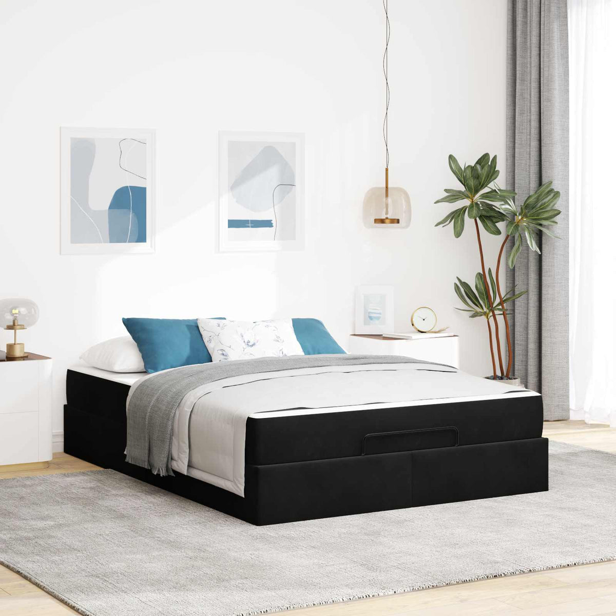 vidaXL Bedframe met matras met opslag Lichtgrijs 80 x 200 cm Fluweel