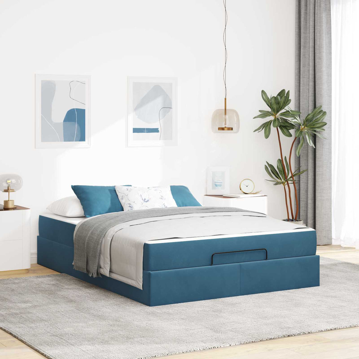 vidaXL Bedframe met matras met opslag Lichtgrijs 80 x 200 cm Fluweel
