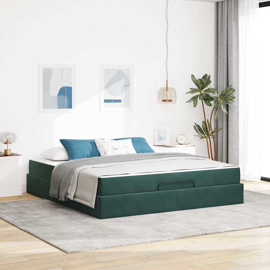 vidaXL Bedframe met matras met opslag Lichtgrijs 80 x 200 cm Fluweel