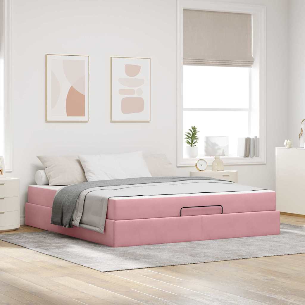 vidaXL Bedframe met matras met opslag Lichtgrijs 80 x 200 cm Fluweel