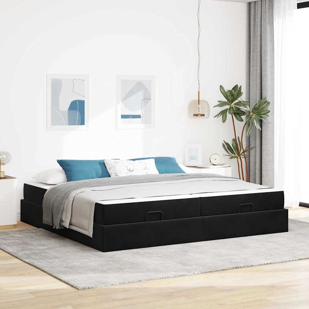 vidaXL Bedframe met matras met opslag Lichtgrijs 80 x 200 cm Fluweel