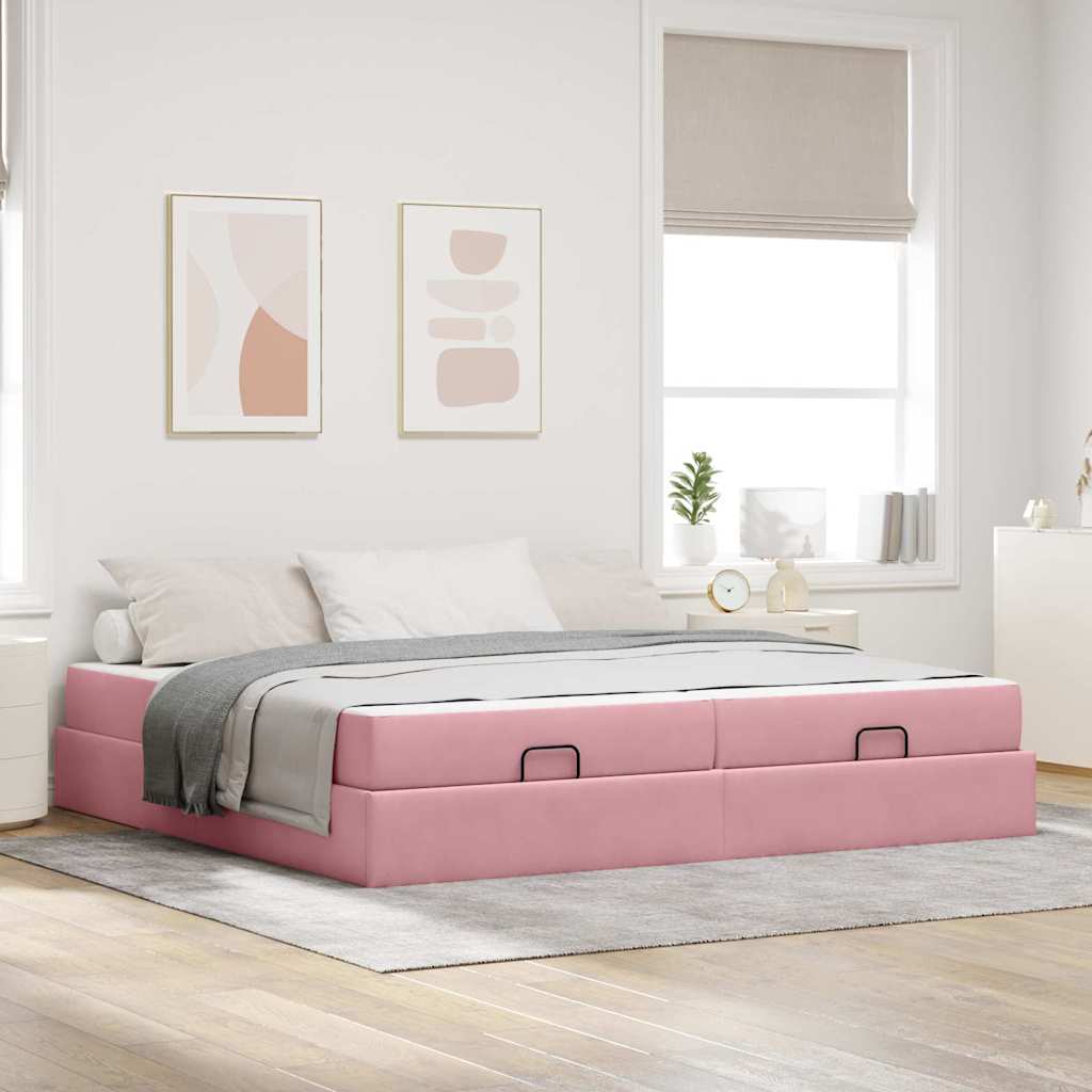 vidaXL Bedframe met matras met opslag Lichtgrijs 80 x 200 cm Fluweel