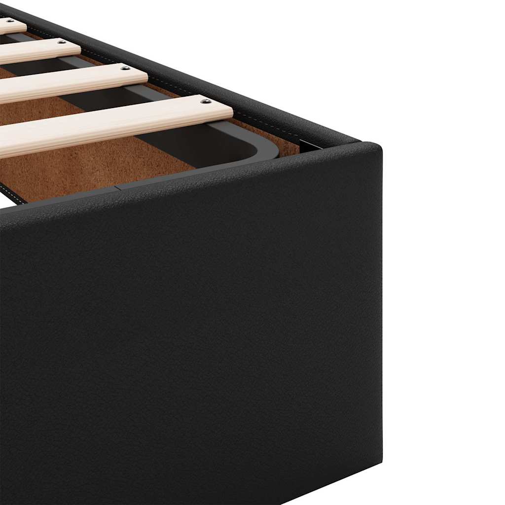vidaXL Opbergbed met matras met matras Zwart 120 x 190 cm Nep Leer