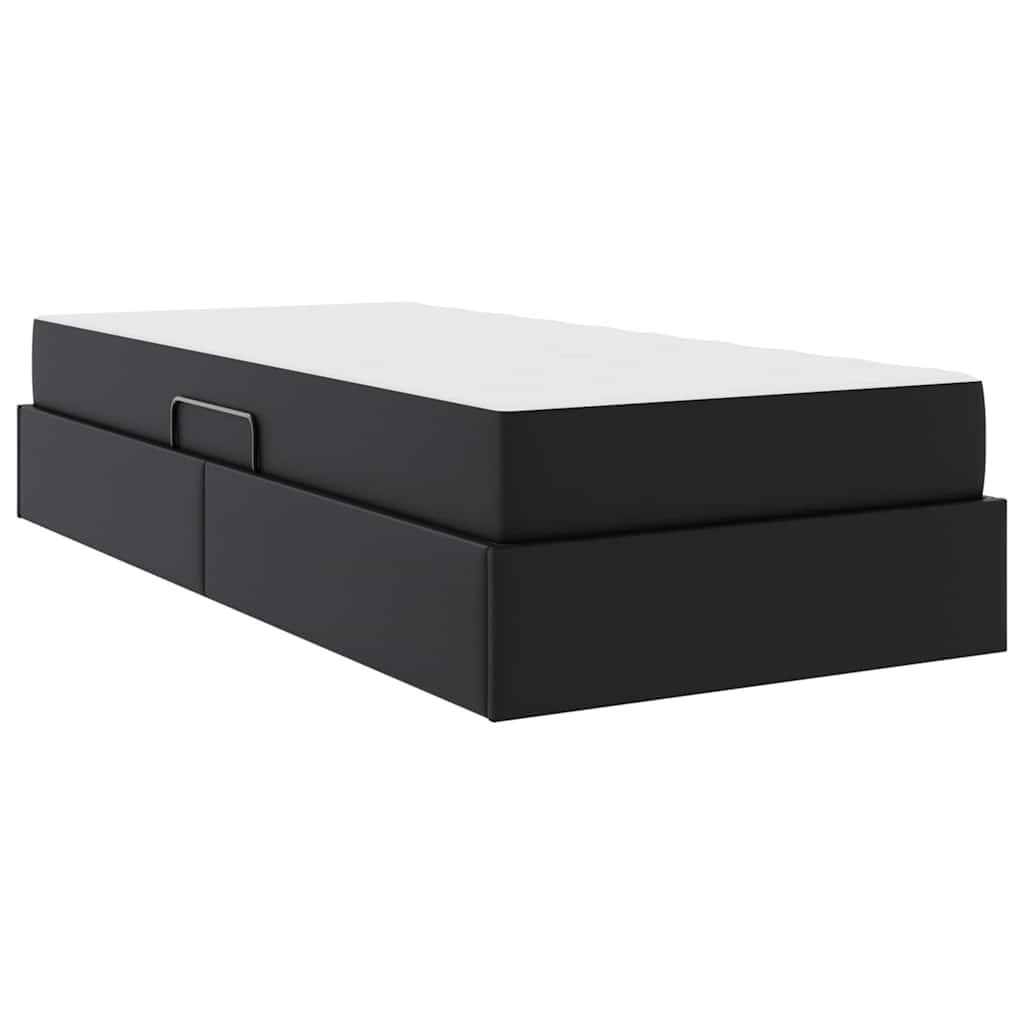 vidaXL Opbergbed met matras met matras Zwart 120 x 190 cm Nep Leer
